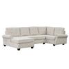 Modern U-Shaped Corner Sectional Sofa Upholstered Linen Fabric Couch - Beige Sensual Secret Boutique