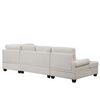 Modern U-Shaped Corner Sectional Sofa Upholstered Linen Fabric Couch - Beige Sensual Secret Boutique