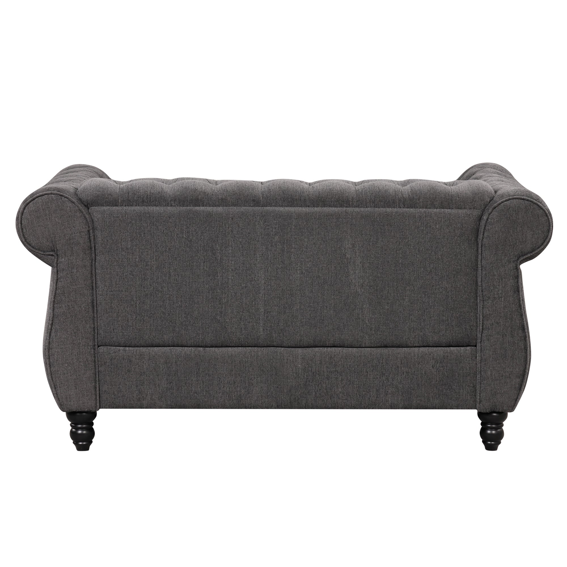 60" Modern Sofa Dutch Plush Upholstered Sofa, Solid Wood Legs, Buttoned Tufted Backrest, Gray Sensual Secret Boutique