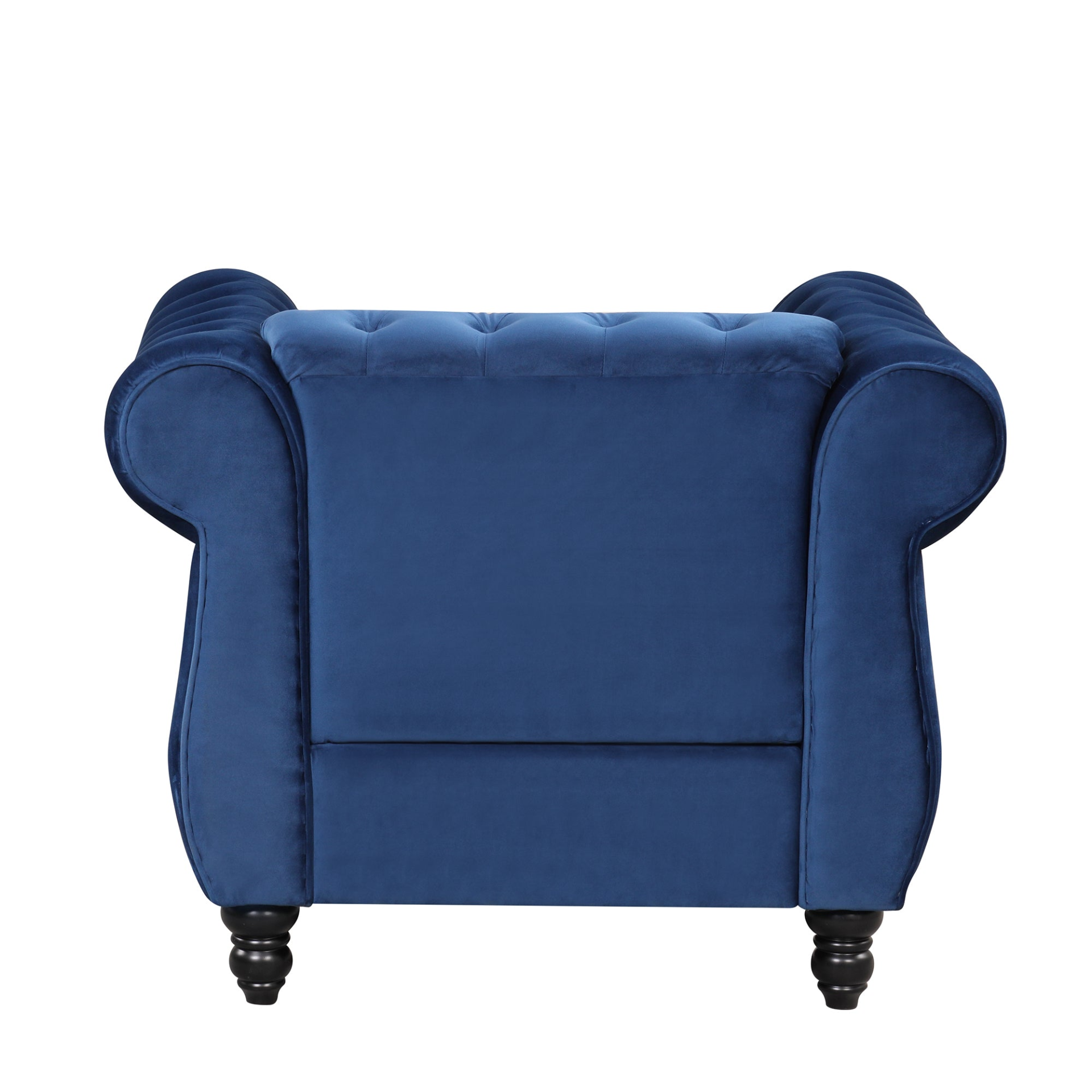 39" Modern Sofa Dutch Plush Upholstered Sofa, Solid Wood Legs, Buttoned Tufted Backrest, Blue Sensual Secret Boutique