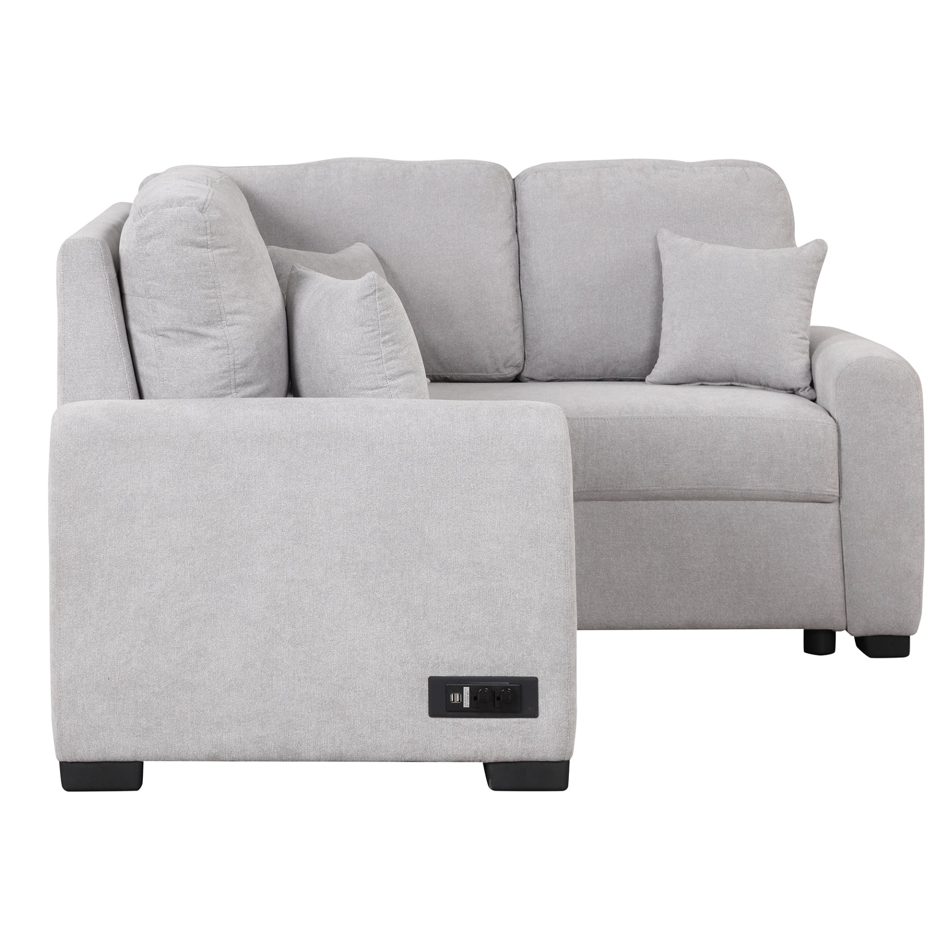 87.4" Sectional Sleeper Sofa with USB Charging Port and Plug Outlet Sensual Secret Boutique