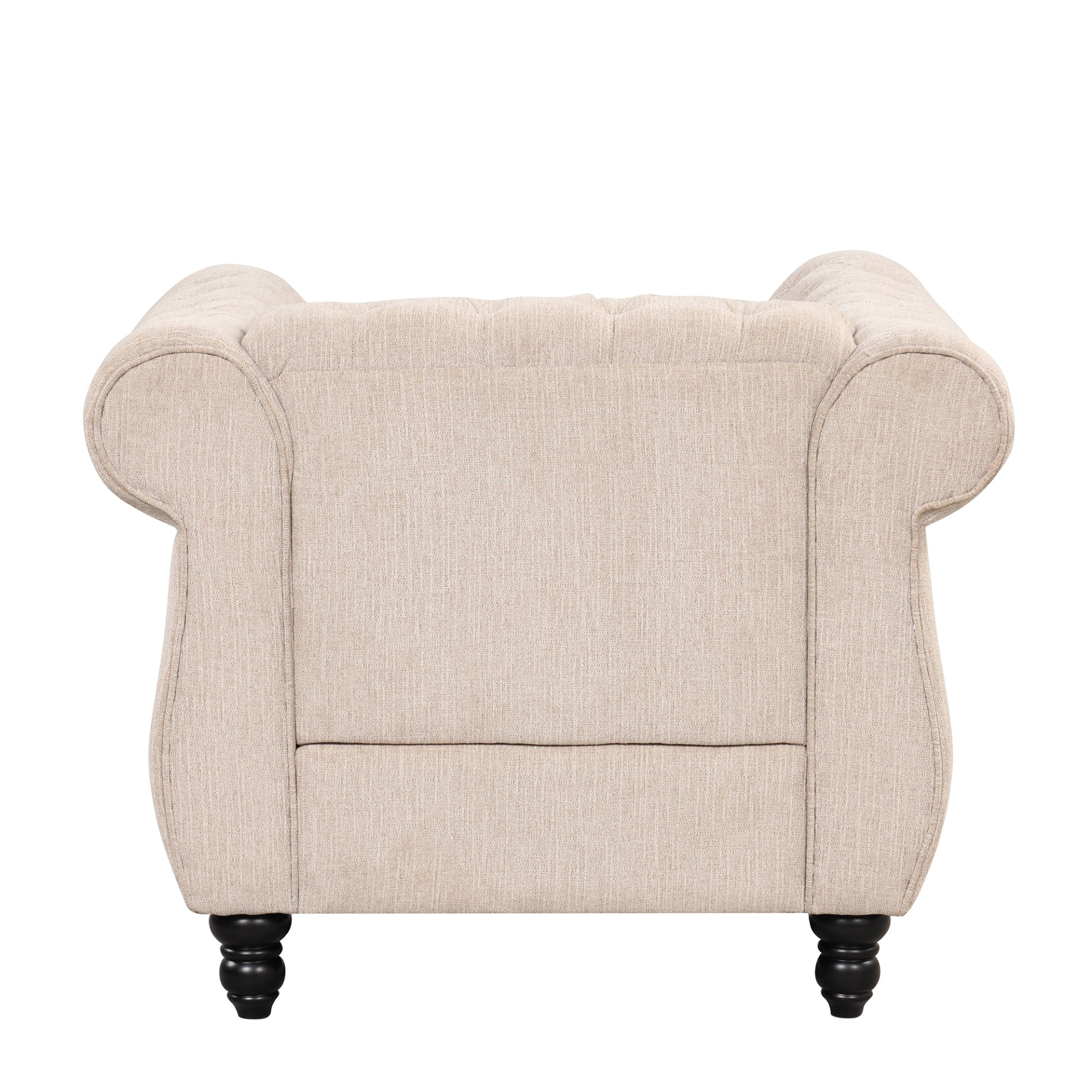 39" Modern Sofa Dutch Plush Upholstered Sofa, Solid Wood Legs, Buttoned Tufted Backrest, Beige Sensual Secret Boutique