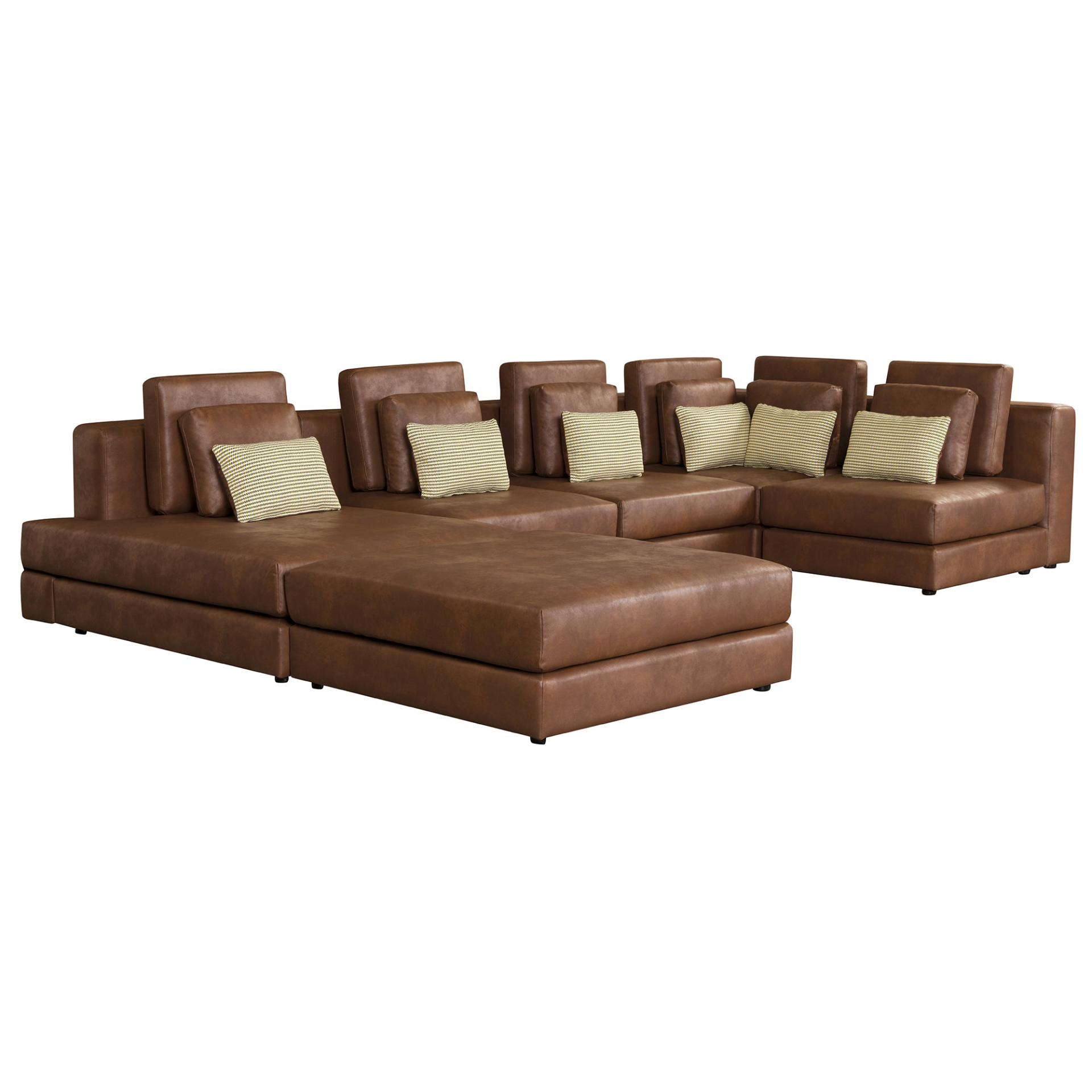 112.7" Modular Sectional Sofa Corner Sofa Chaise Lounge with Movable Ottoman, Brown - Elegant and Versatile Sensual Secret Boutique