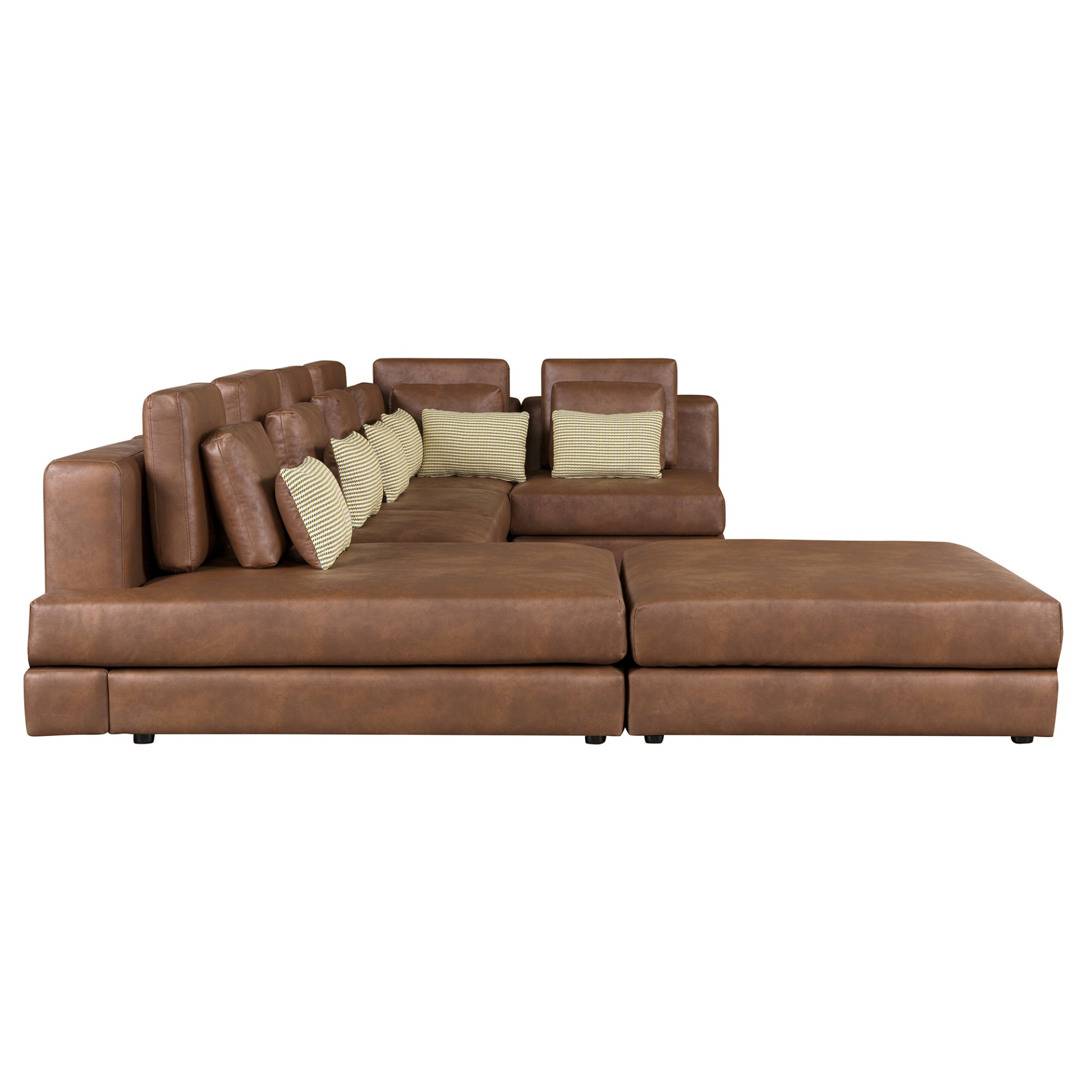 112.7" Modular Sectional Sofa Corner Sofa Chaise Lounge with Movable Ottoman, Brown - Elegant and Versatile Sensual Secret Boutique