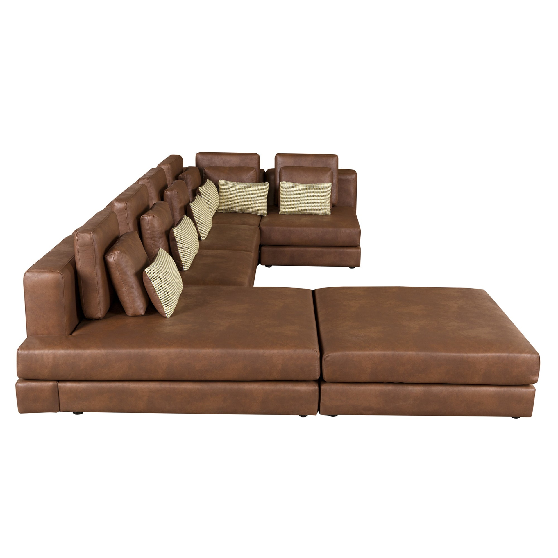 112.7" Modular Sectional Sofa Corner Sofa Chaise Lounge with Movable Ottoman, Brown - Elegant and Versatile Sensual Secret Boutique