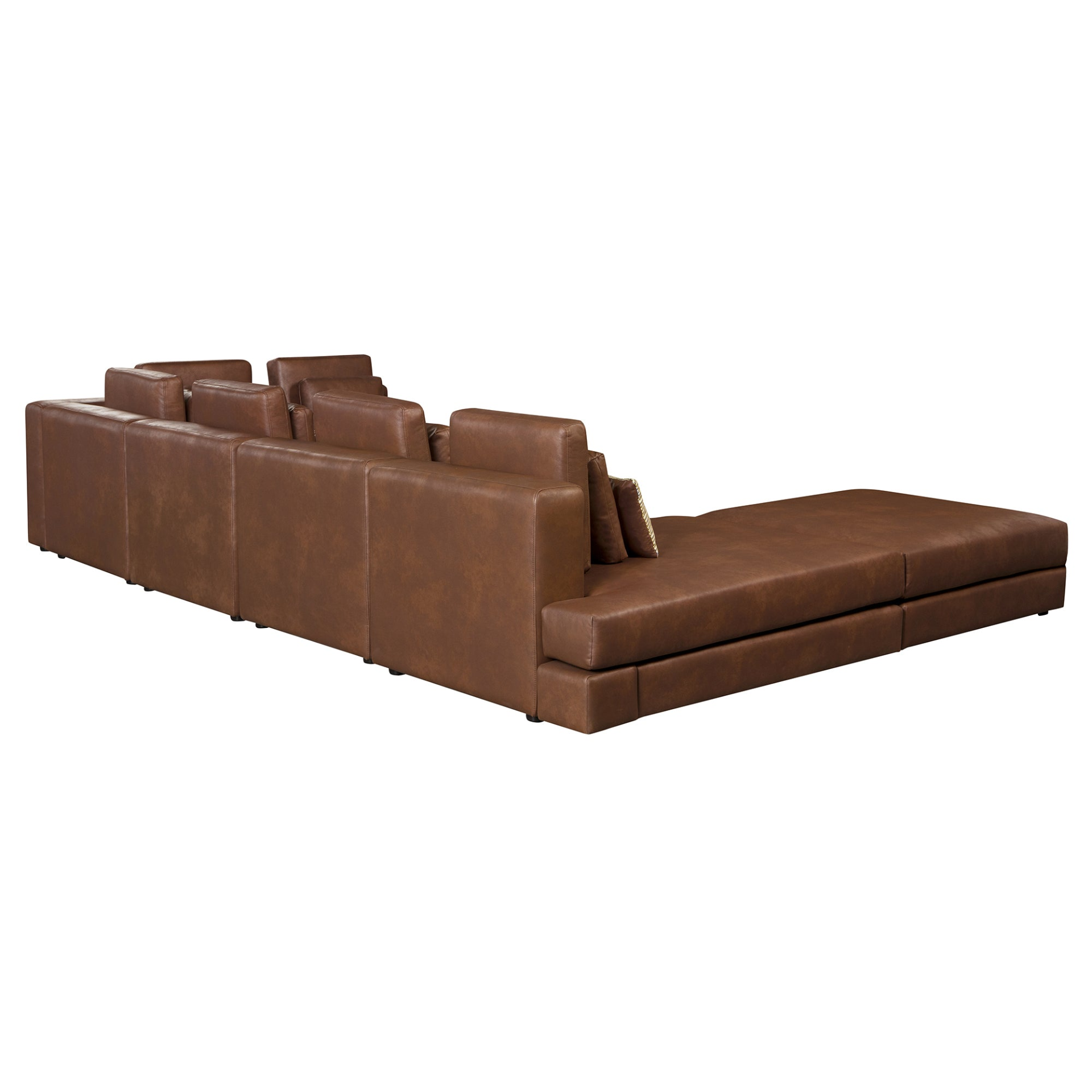 112.7" Modular Sectional Sofa Corner Sofa Chaise Lounge with Movable Ottoman, Brown - Elegant and Versatile Sensual Secret Boutique