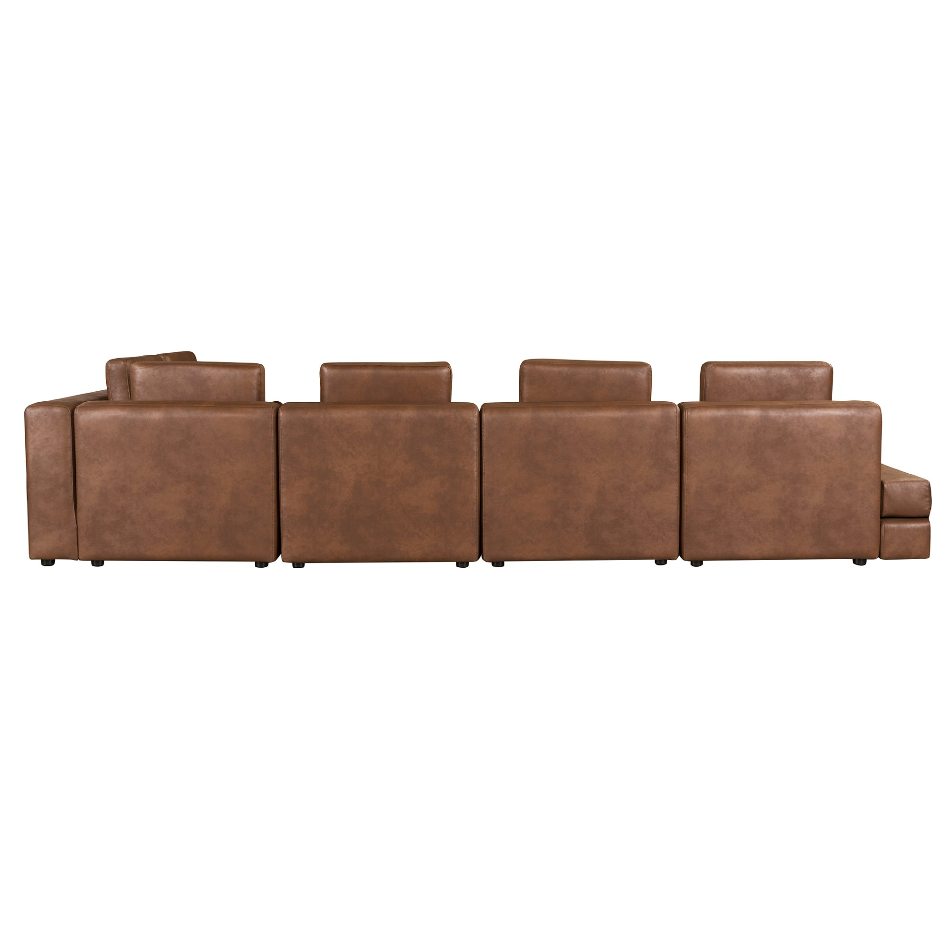 112.7" Modular Sectional Sofa Corner Sofa Chaise Lounge with Movable Ottoman, Brown - Elegant and Versatile Sensual Secret Boutique