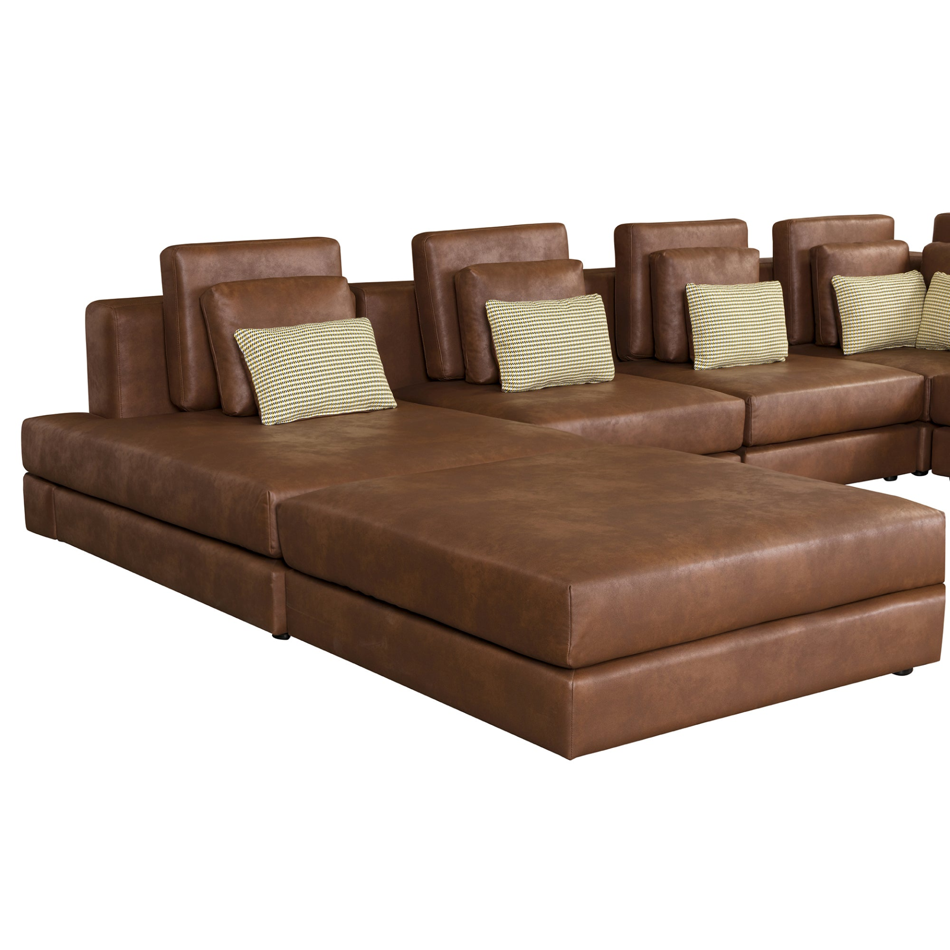 112.7" Modular Sectional Sofa Corner Sofa Chaise Lounge with Movable Ottoman, Brown - Elegant and Versatile Sensual Secret Boutique