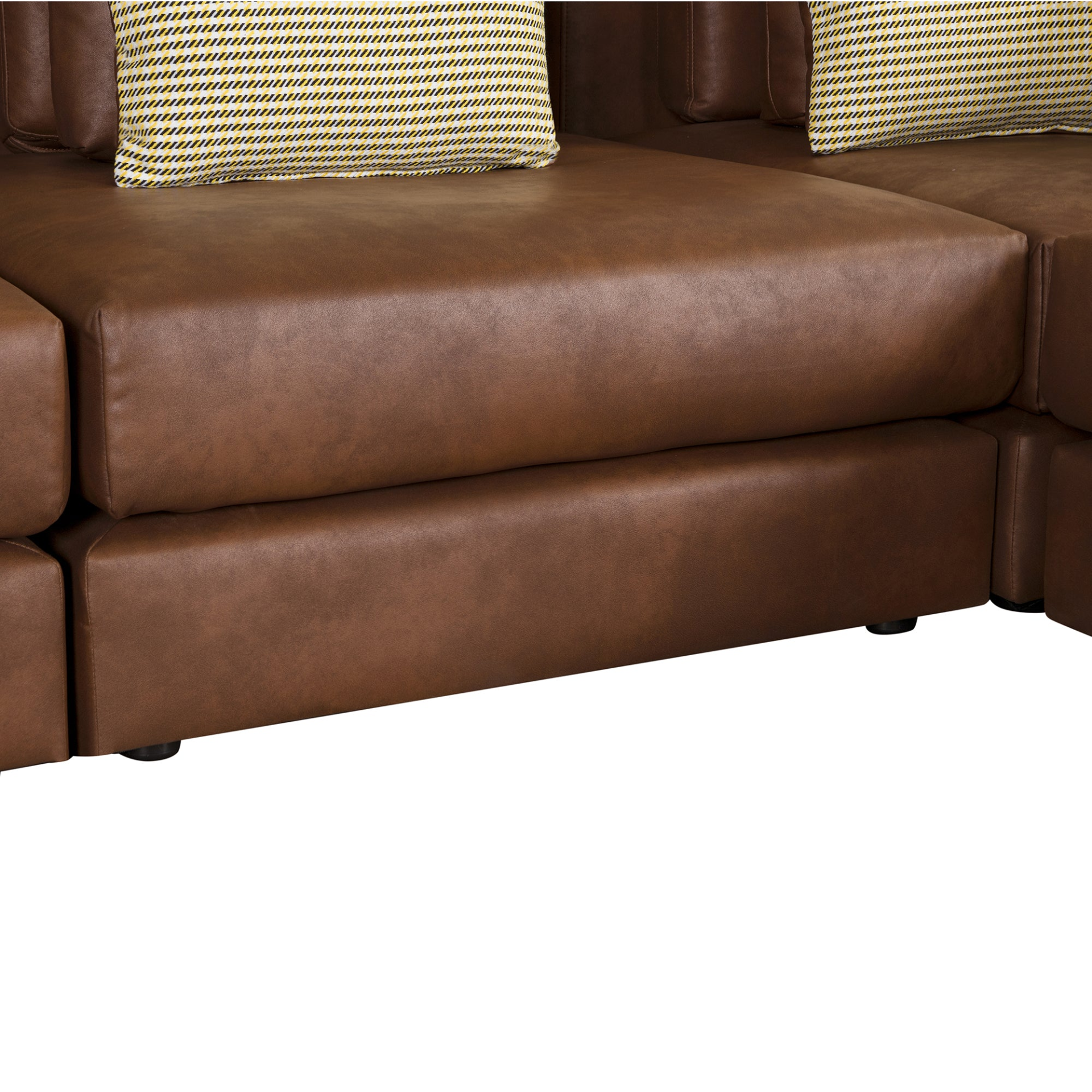 112.7" Modular Sectional Sofa Corner Sofa Chaise Lounge with Movable Ottoman, Brown - Elegant and Versatile Sensual Secret Boutique