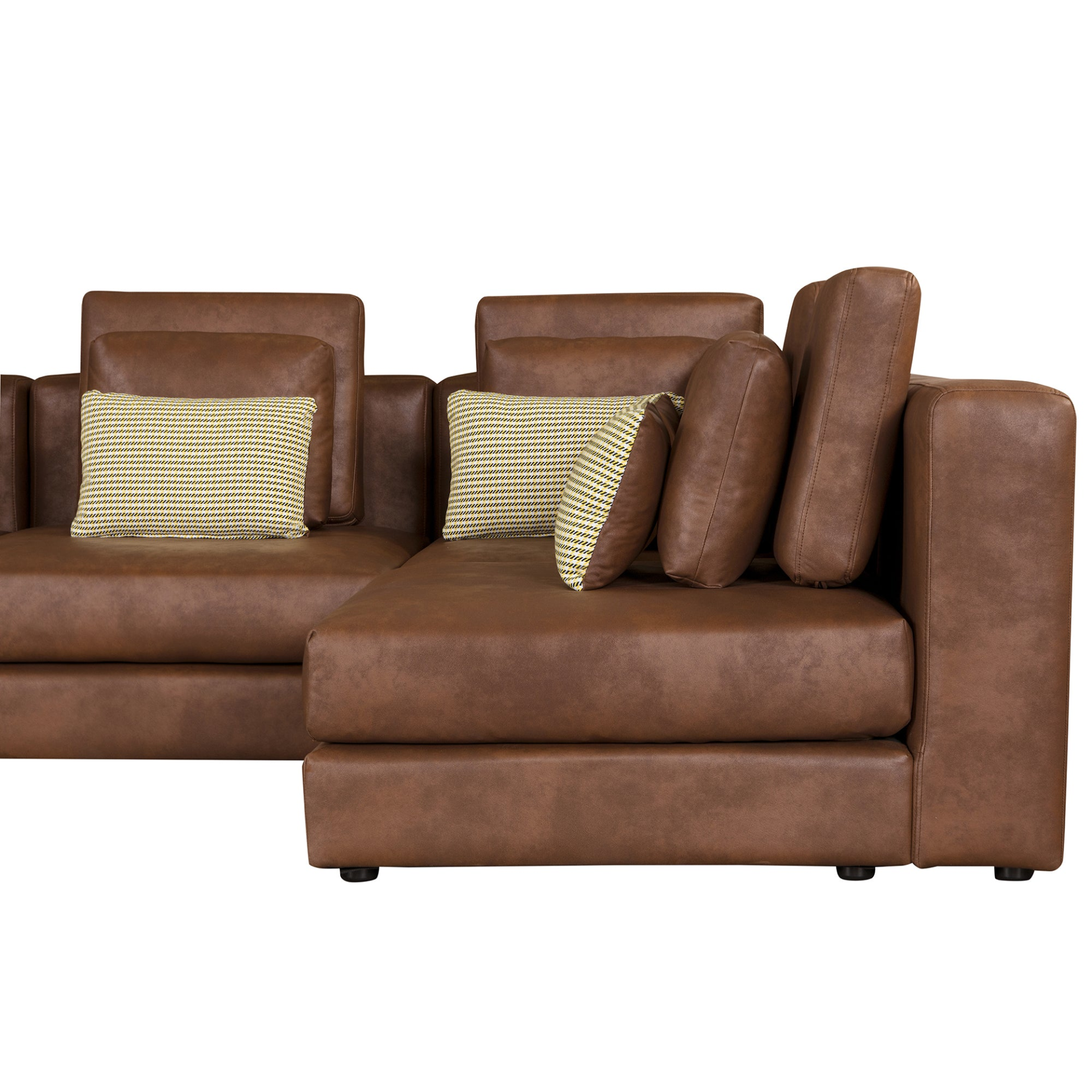 112.7" Modular Sectional Sofa Corner Sofa Chaise Lounge with Movable Ottoman, Brown - Elegant and Versatile Sensual Secret Boutique