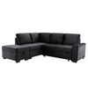 Sleeper Sectional Sofa, L-Shape Corner Couch Sofa-Bed with Storage Ottoman & Hidden Arm Storage & USB Charge, Black Sensual Secret Boutique