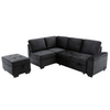 Sleeper Sectional Sofa, L-Shape Corner Couch Sofa-Bed with Storage Ottoman & Hidden Arm Storage & USB Charge, Black Sensual Secret Boutique