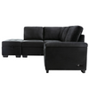 Sleeper Sectional Sofa, L-Shape Corner Couch Sofa-Bed with Storage Ottoman & Hidden Arm Storage & USB Charge, Black Sensual Secret Boutique