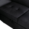 Sleeper Sectional Sofa, L-Shape Corner Couch Sofa-Bed with Storage Ottoman & Hidden Arm Storage & USB Charge, Black Sensual Secret Boutique