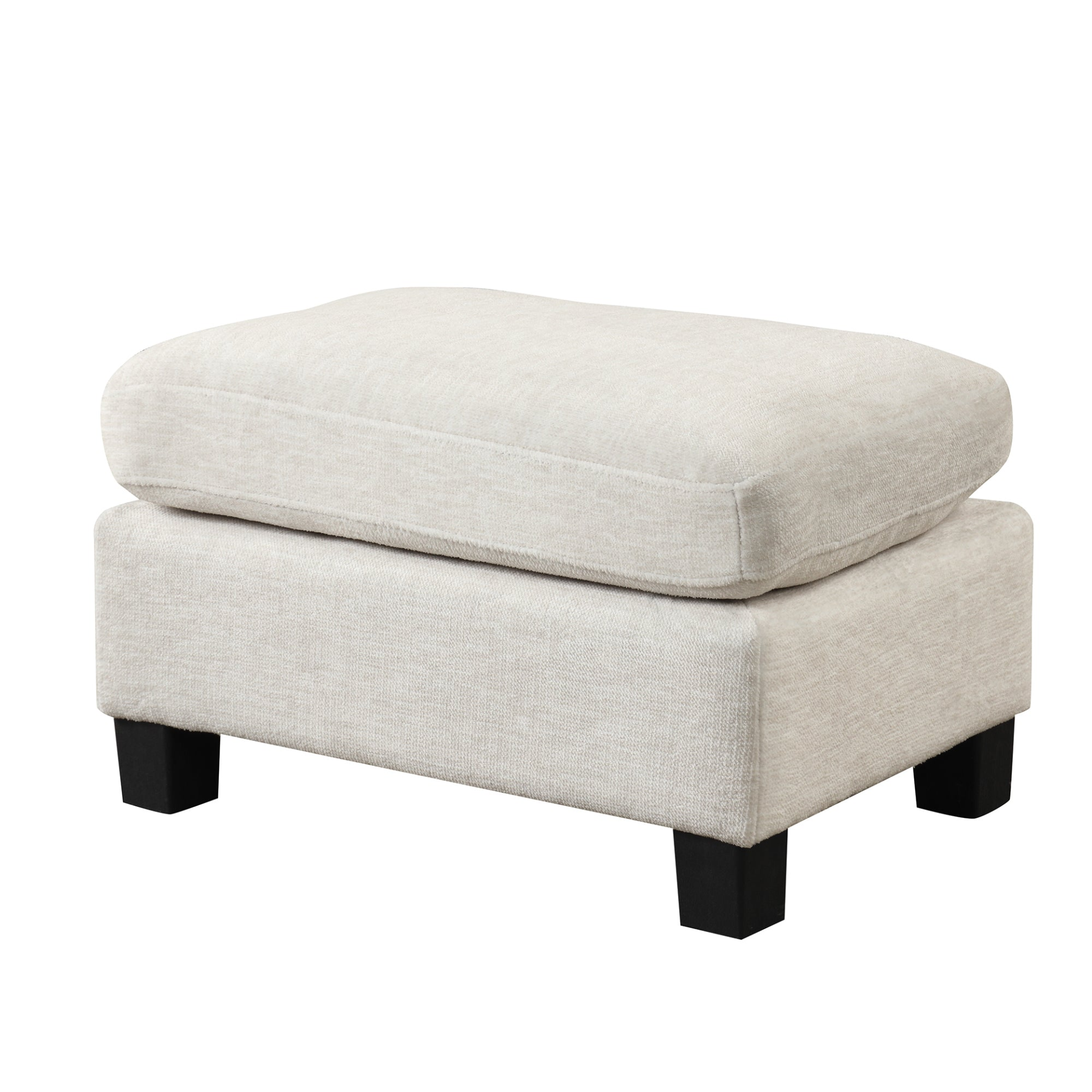 Modern and Cozy Design: 122.1" * 91.3" 4pcs Sectional Sofa with Ottoman - Velvet Fabric White Sensual Secret Boutique