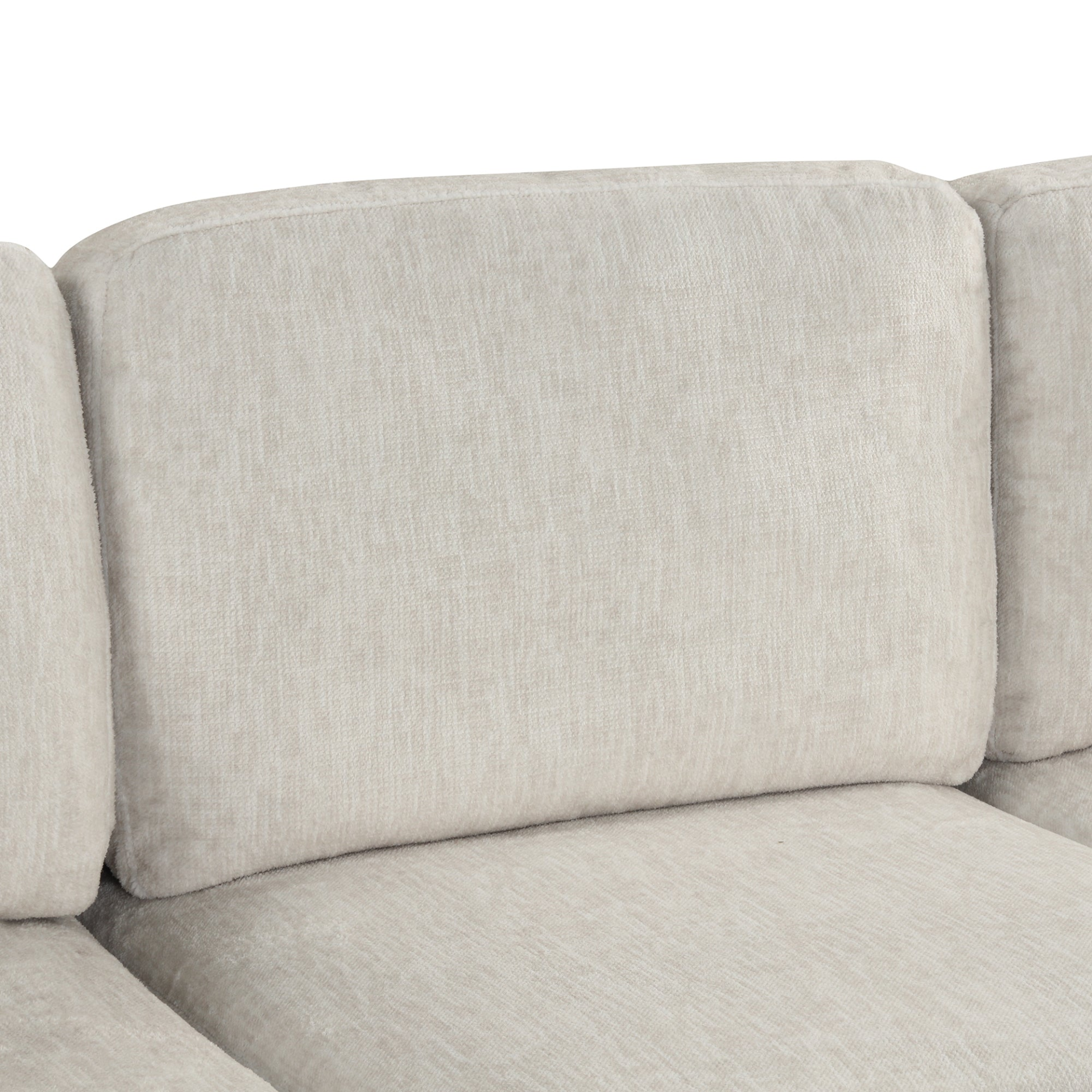 Modern and Cozy Design: 122.1" * 91.3" 4pcs Sectional Sofa with Ottoman - Velvet Fabric White Sensual Secret Boutique