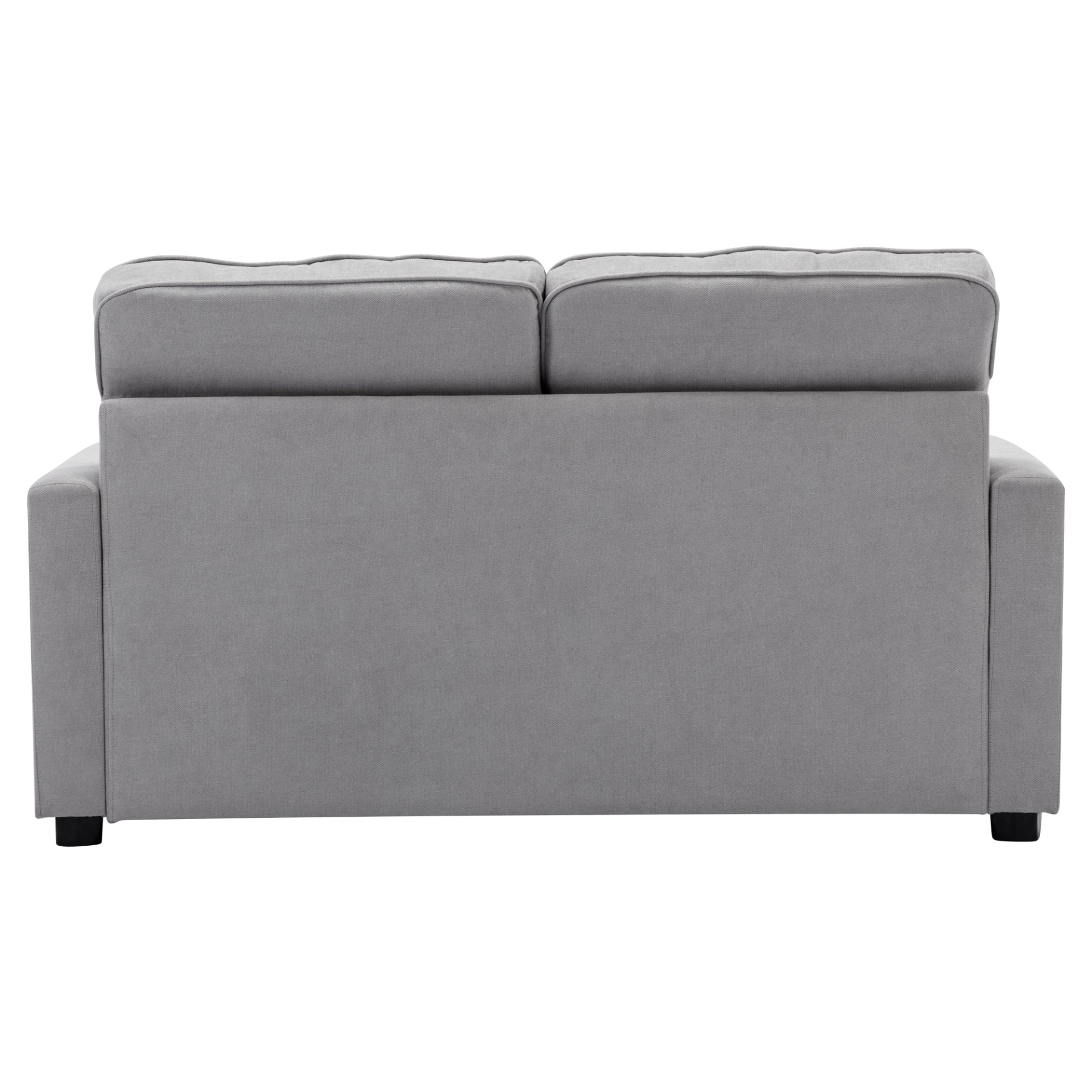 59.4" Loveseat Sofa with Pull-Out Bed Modern Upholstered Couch with Side Pocket for Living Room Office, Grey Sensual Secret Boutique