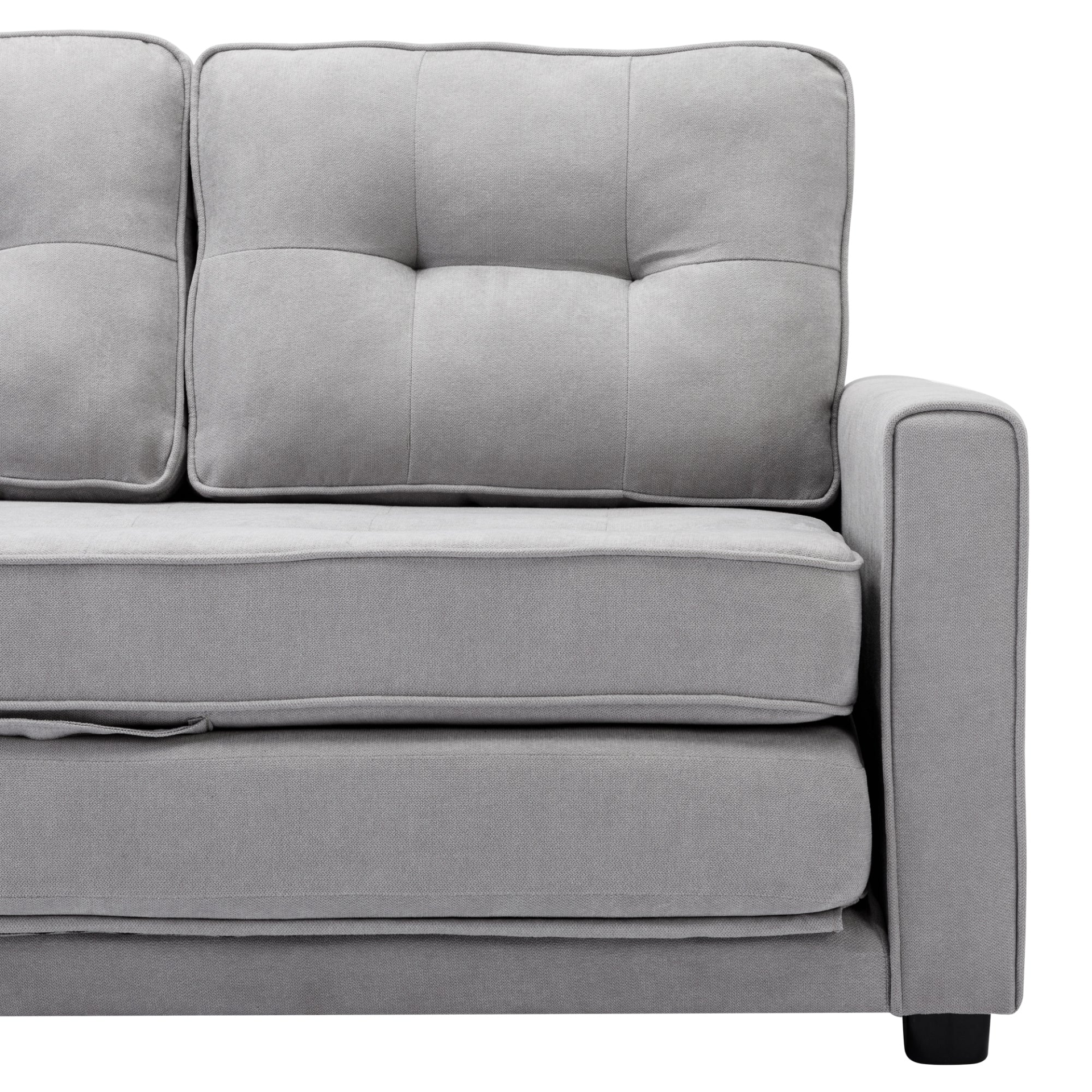 59.4" Loveseat Sofa with Pull-Out Bed Modern Upholstered Couch with Side Pocket for Living Room Office, Grey Sensual Secret Boutique