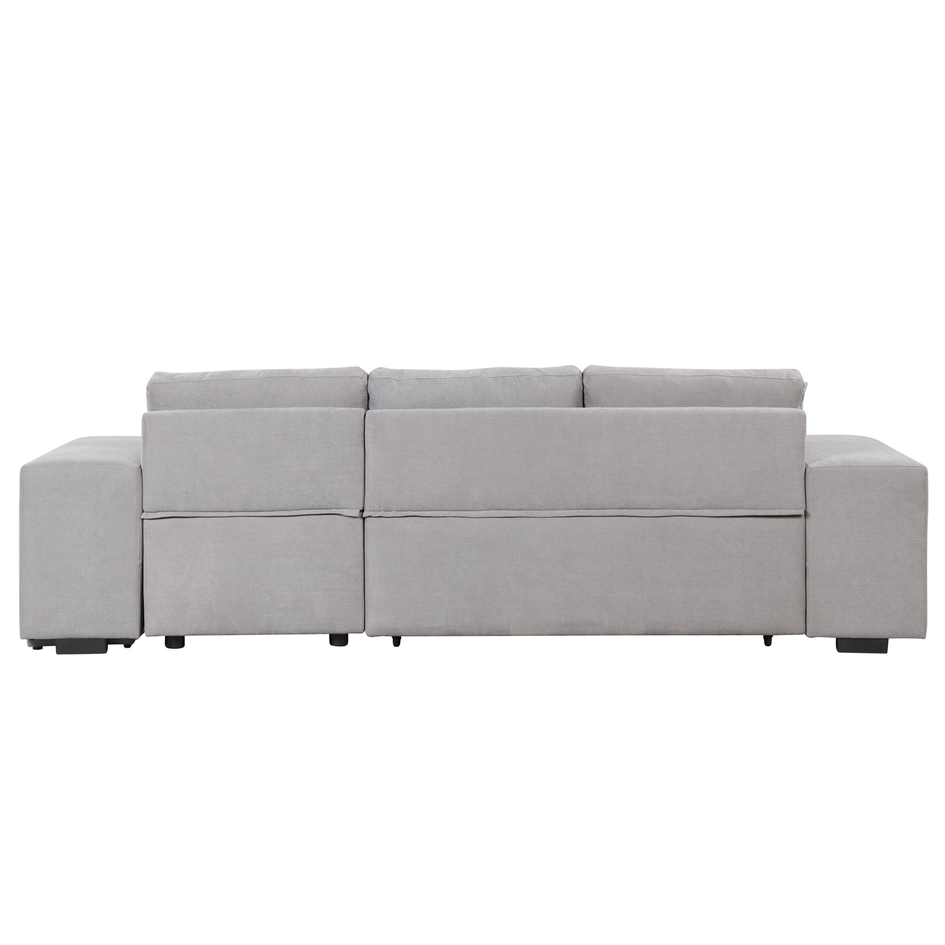 104" Pull Out Sleeper Sofa Reversible L-Shape Sectional Couch - Gray Sensual Secret Boutique