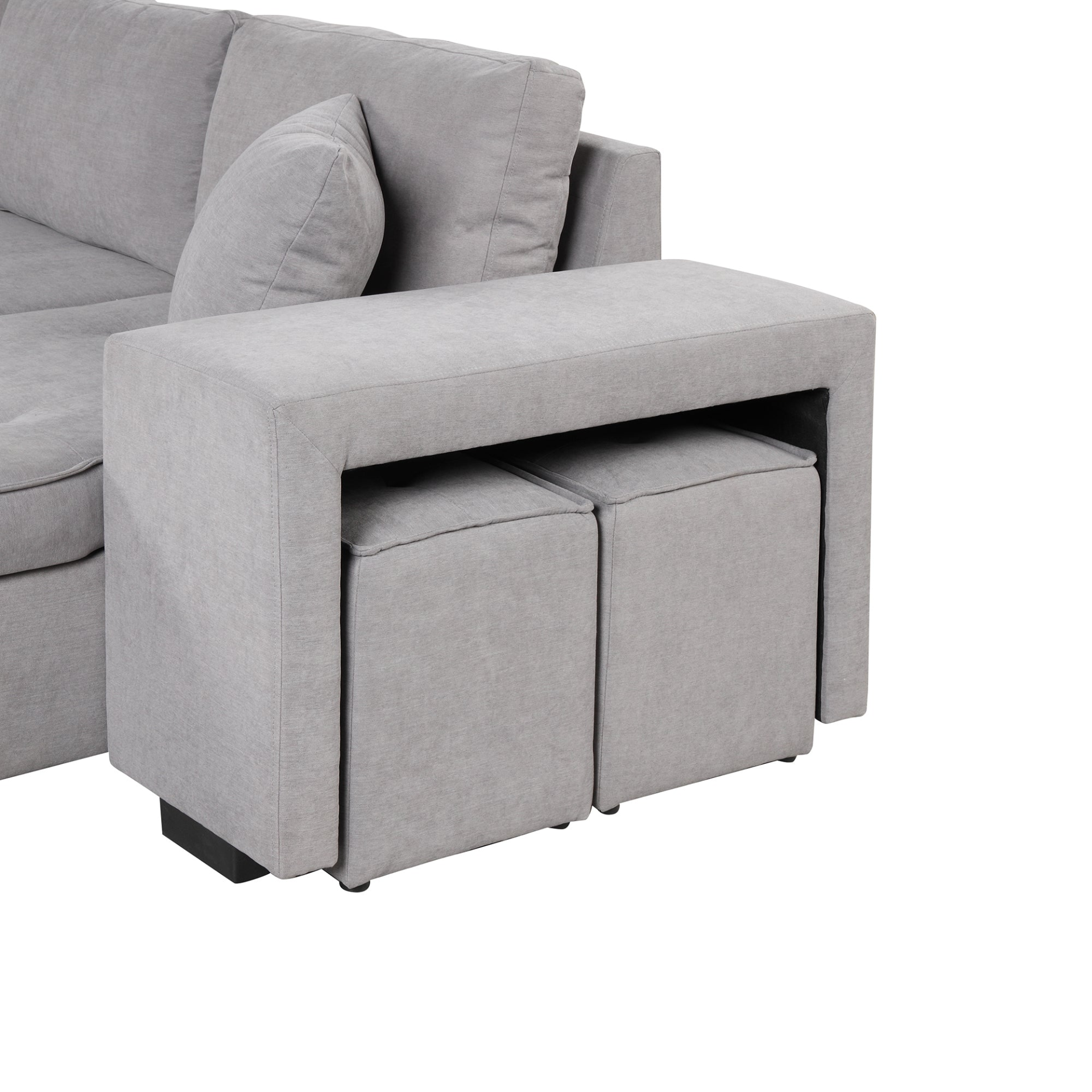 104" Pull Out Sleeper Sofa Reversible L-Shape Sectional Couch - Gray Sensual Secret Boutique