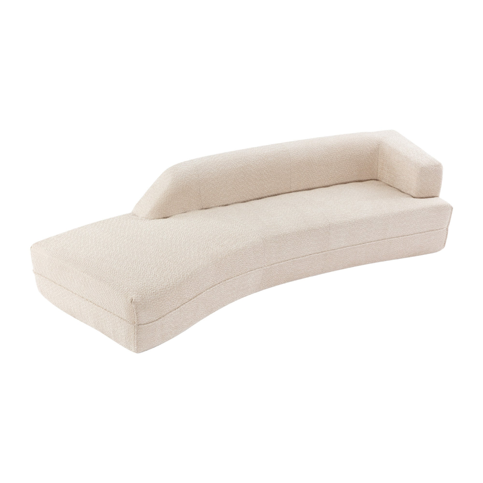 109.4" Curved Chaise Lounge | Modern Indoor Sofa Couch | Beige Sensual Secret Boutique