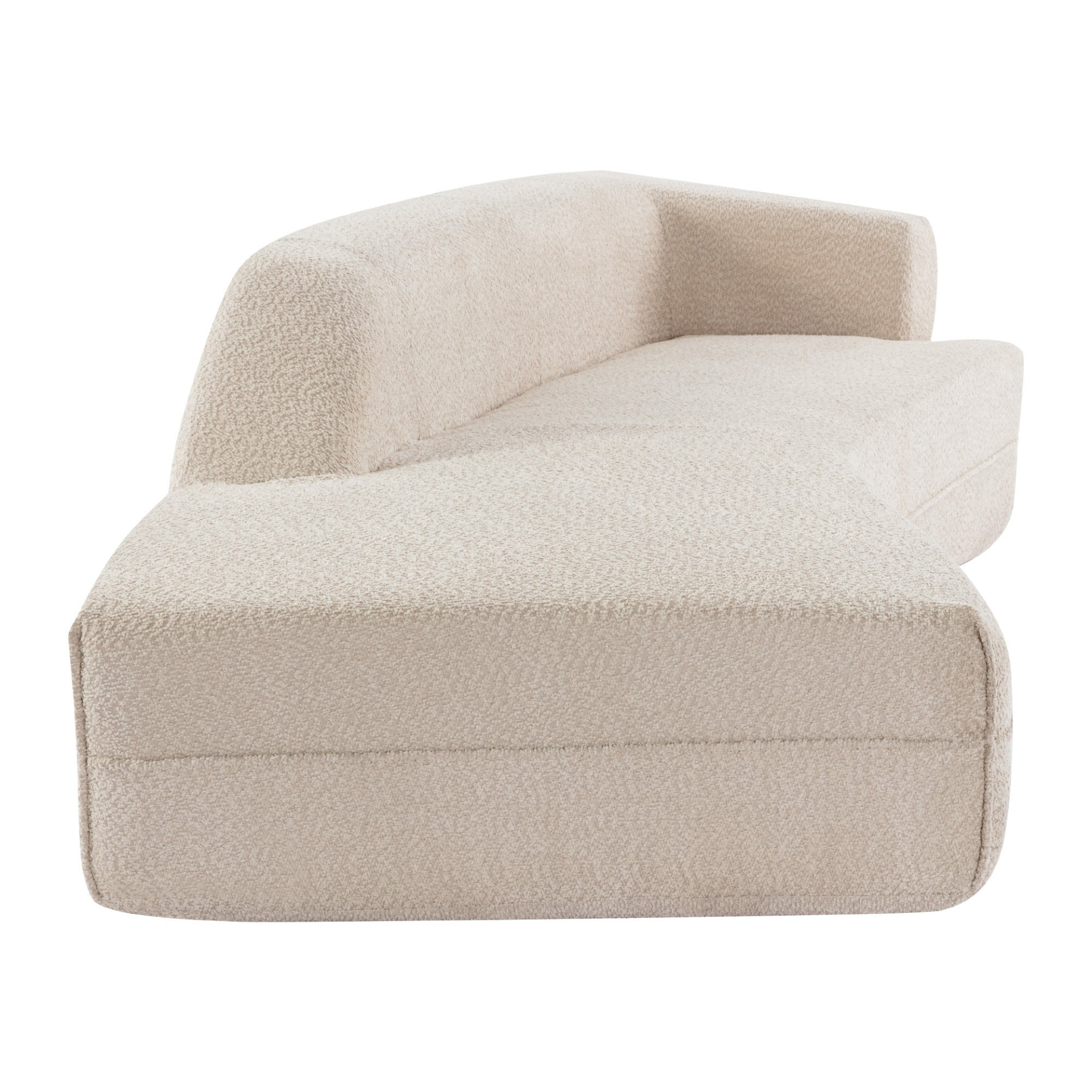 109.4" Curved Chaise Lounge | Modern Indoor Sofa Couch | Beige Sensual Secret Boutique