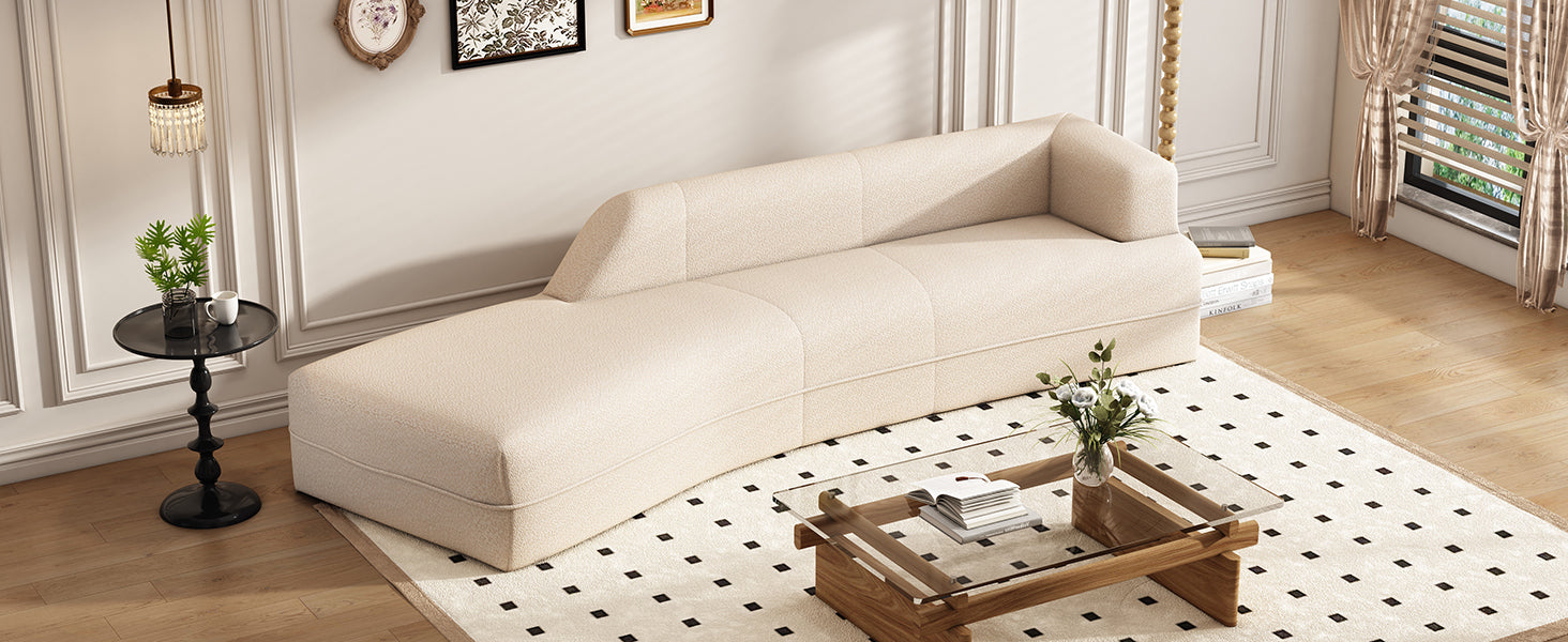 109.4" Curved Chaise Lounge | Modern Indoor Sofa Couch | Beige Sensual Secret Boutique