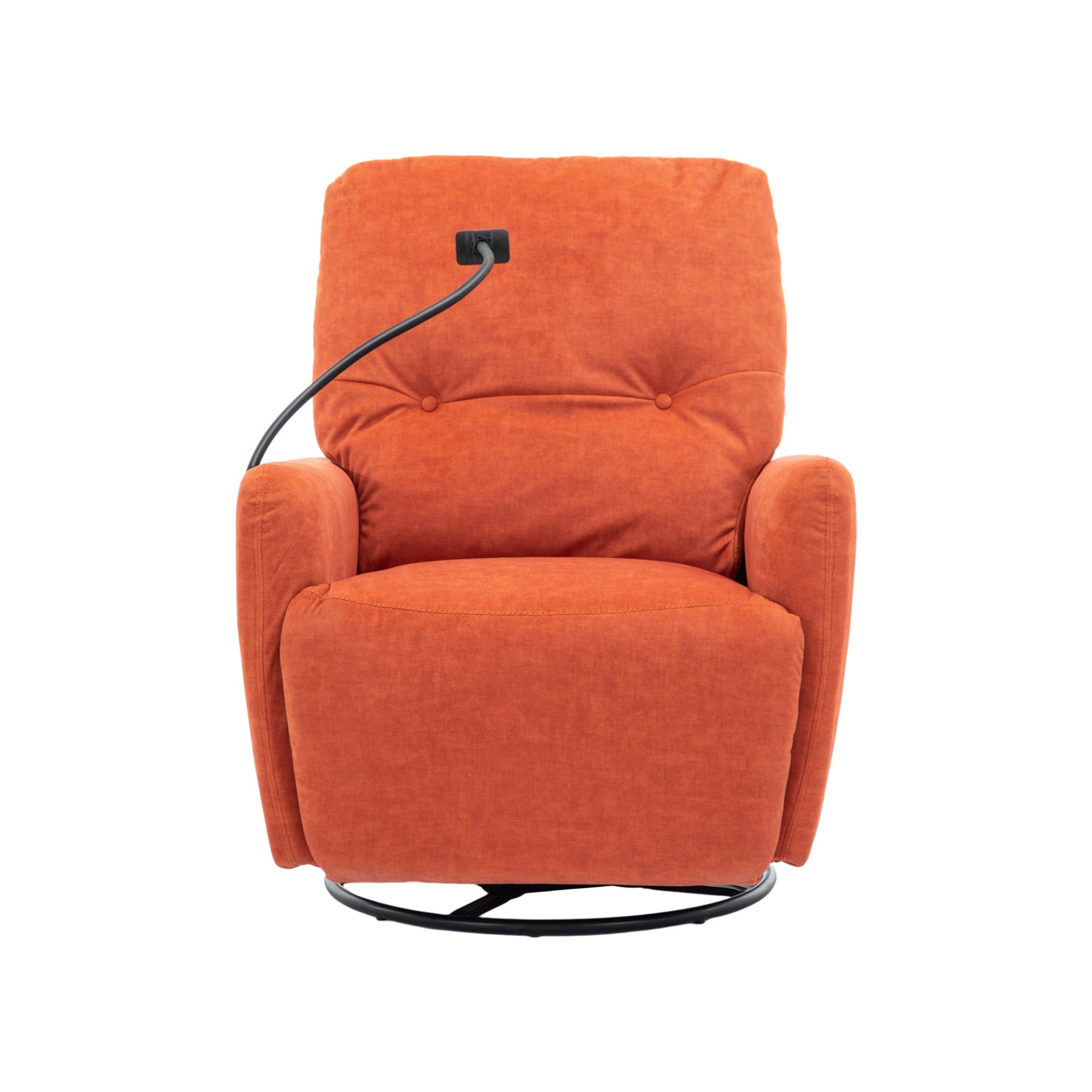 270 Degree Swivel Electric Recliner Home Theater Seating Single Reclining Sofa Rocking Motion Recliner with Phone Holder - Orange Sensual Secret Boutique