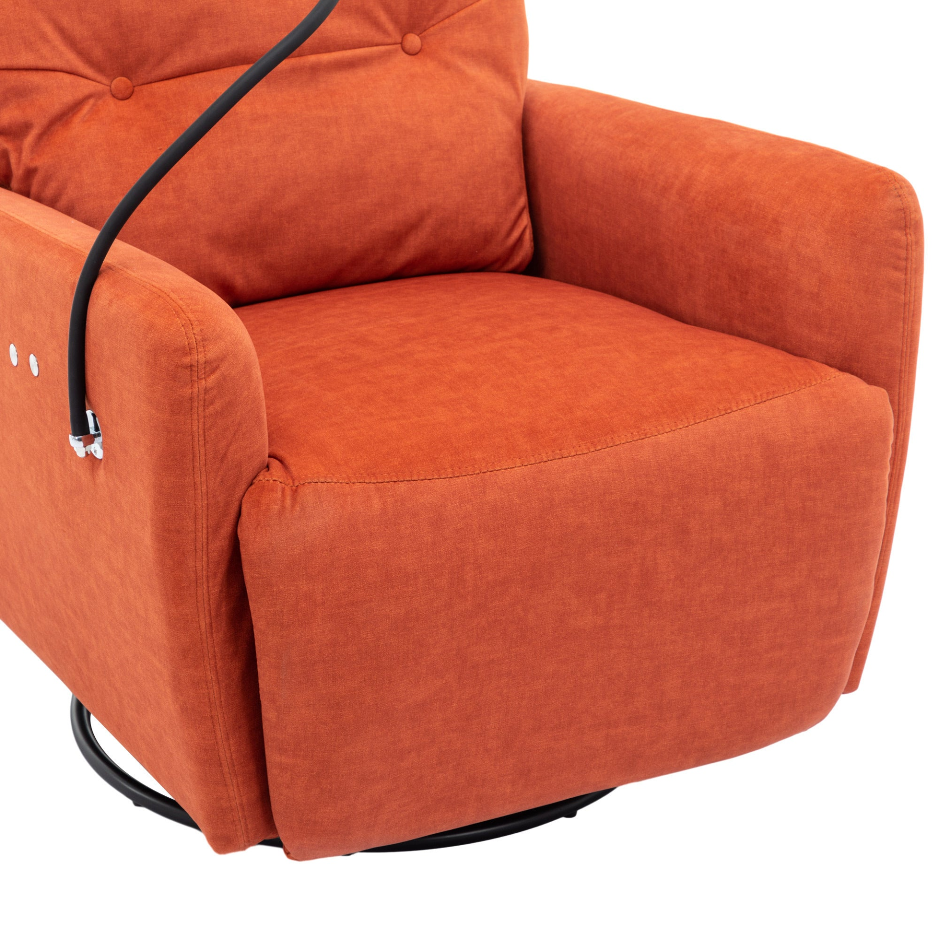 270 Degree Swivel Electric Recliner Home Theater Seating Single Reclining Sofa Rocking Motion Recliner with Phone Holder - Orange Sensual Secret Boutique