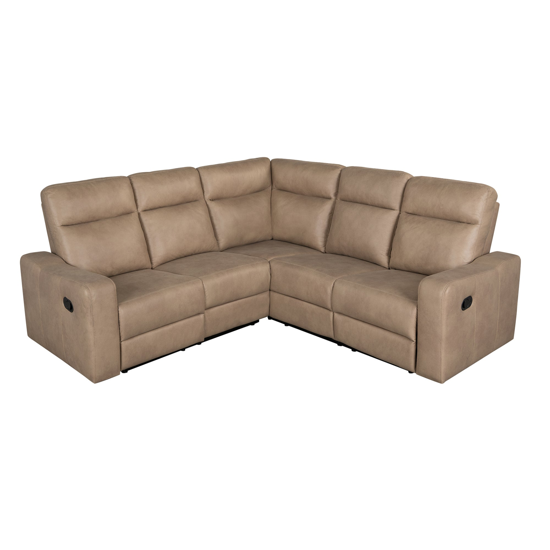 87.5" Manual Reclining Home Theater Seating Recliner Chair Sofa with Flipped Middle Backrest, 2 Cup Holders - Light Brown Sensual Secret Boutique