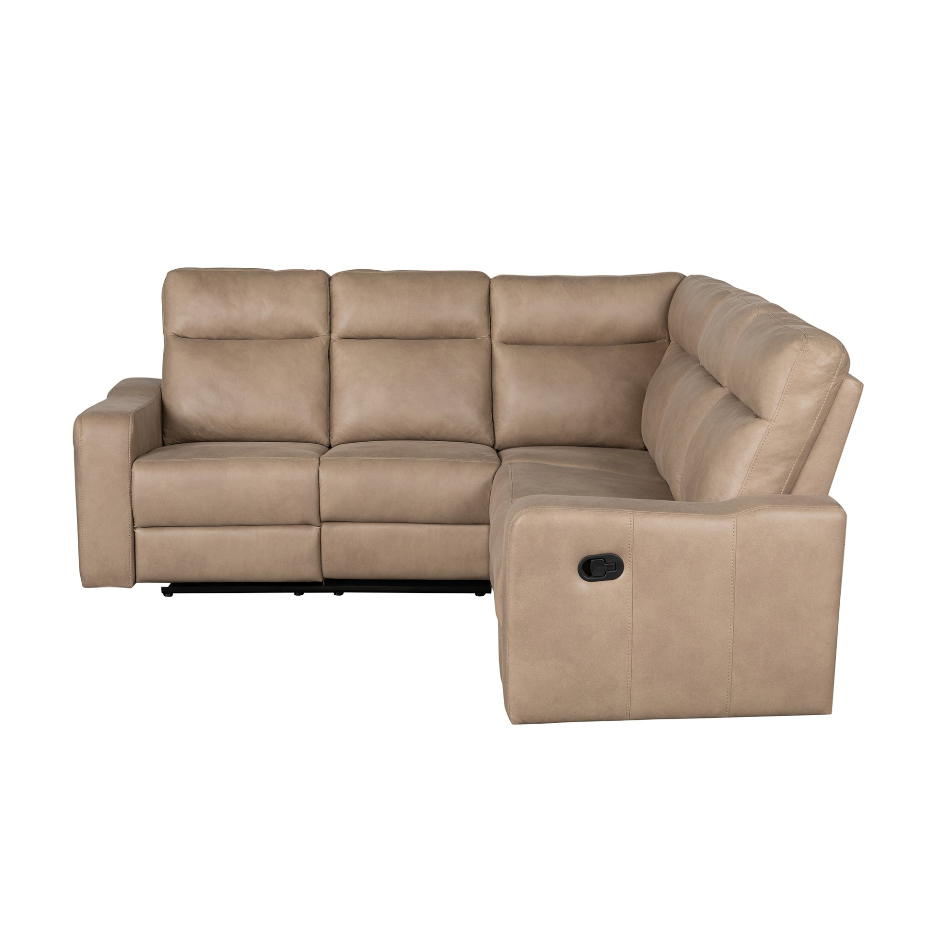 87.5" Manual Reclining Home Theater Seating Recliner Chair Sofa with Flipped Middle Backrest, 2 Cup Holders - Light Brown Sensual Secret Boutique