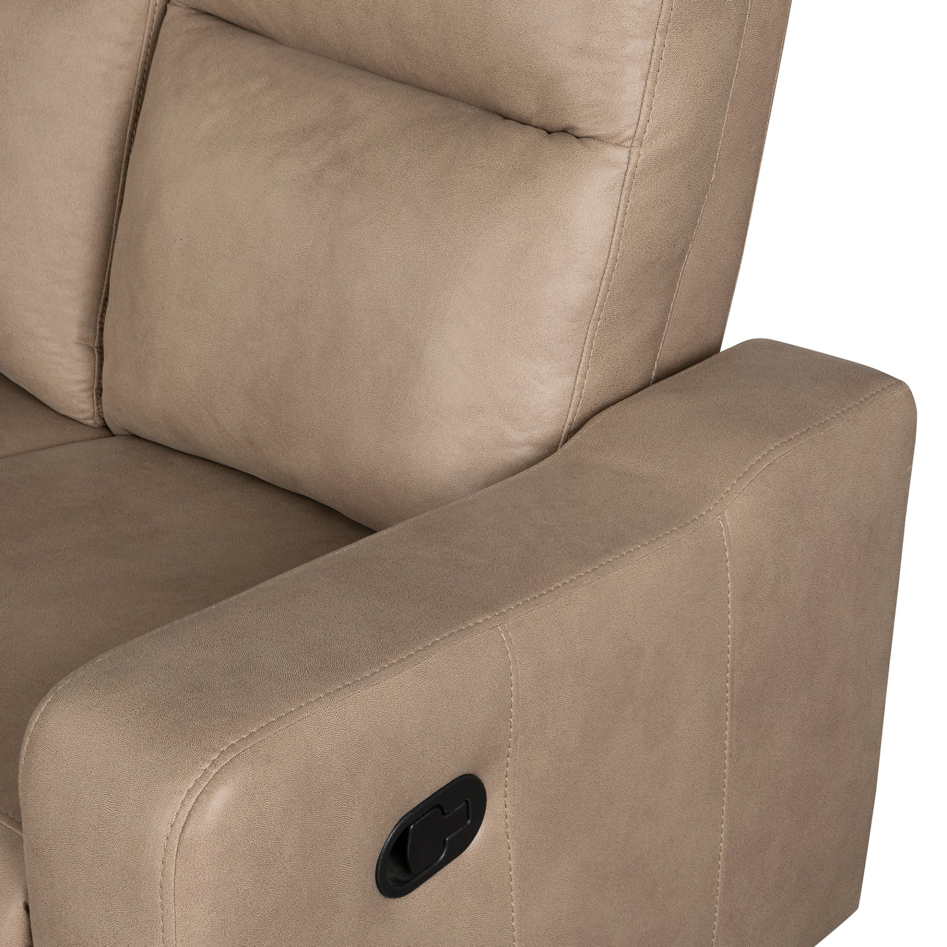 87.5" Manual Reclining Home Theater Seating Recliner Chair Sofa with Flipped Middle Backrest, 2 Cup Holders - Light Brown Sensual Secret Boutique