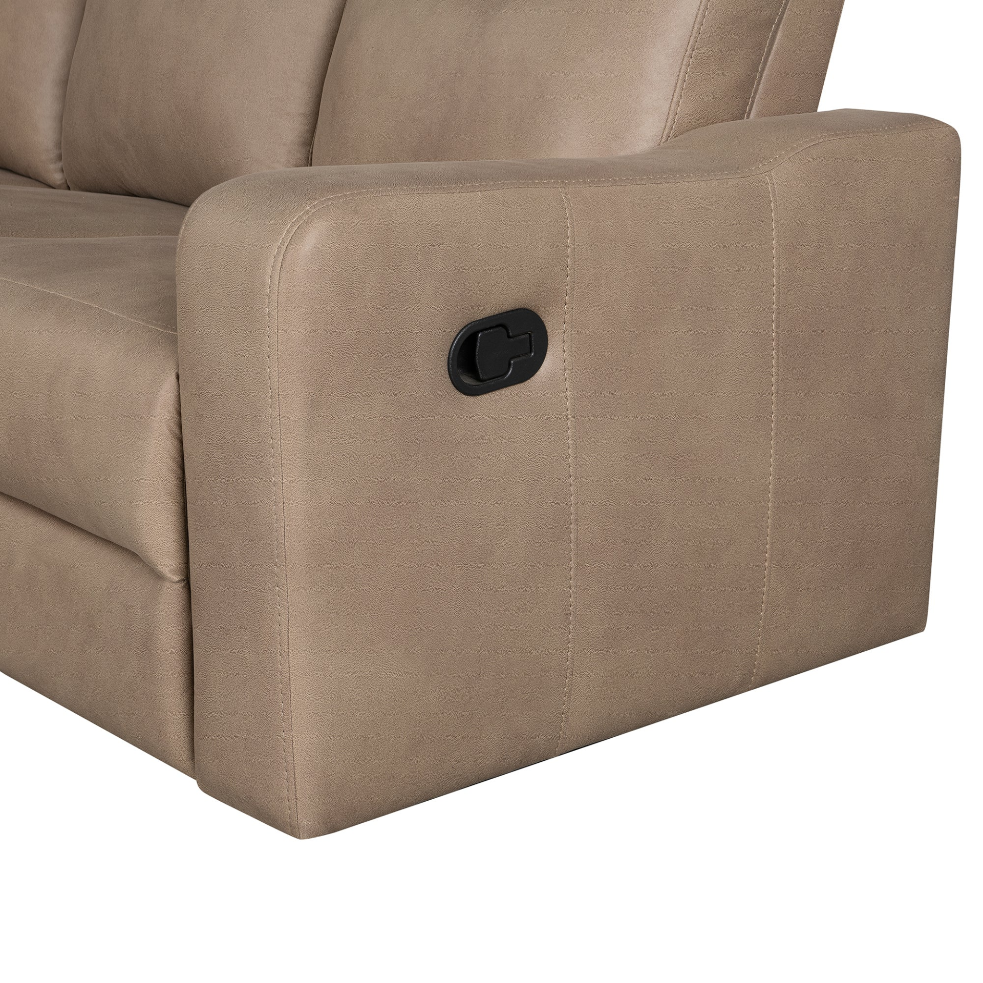 87.5" Manual Reclining Home Theater Seating Recliner Chair Sofa with Flipped Middle Backrest, 2 Cup Holders - Light Brown Sensual Secret Boutique