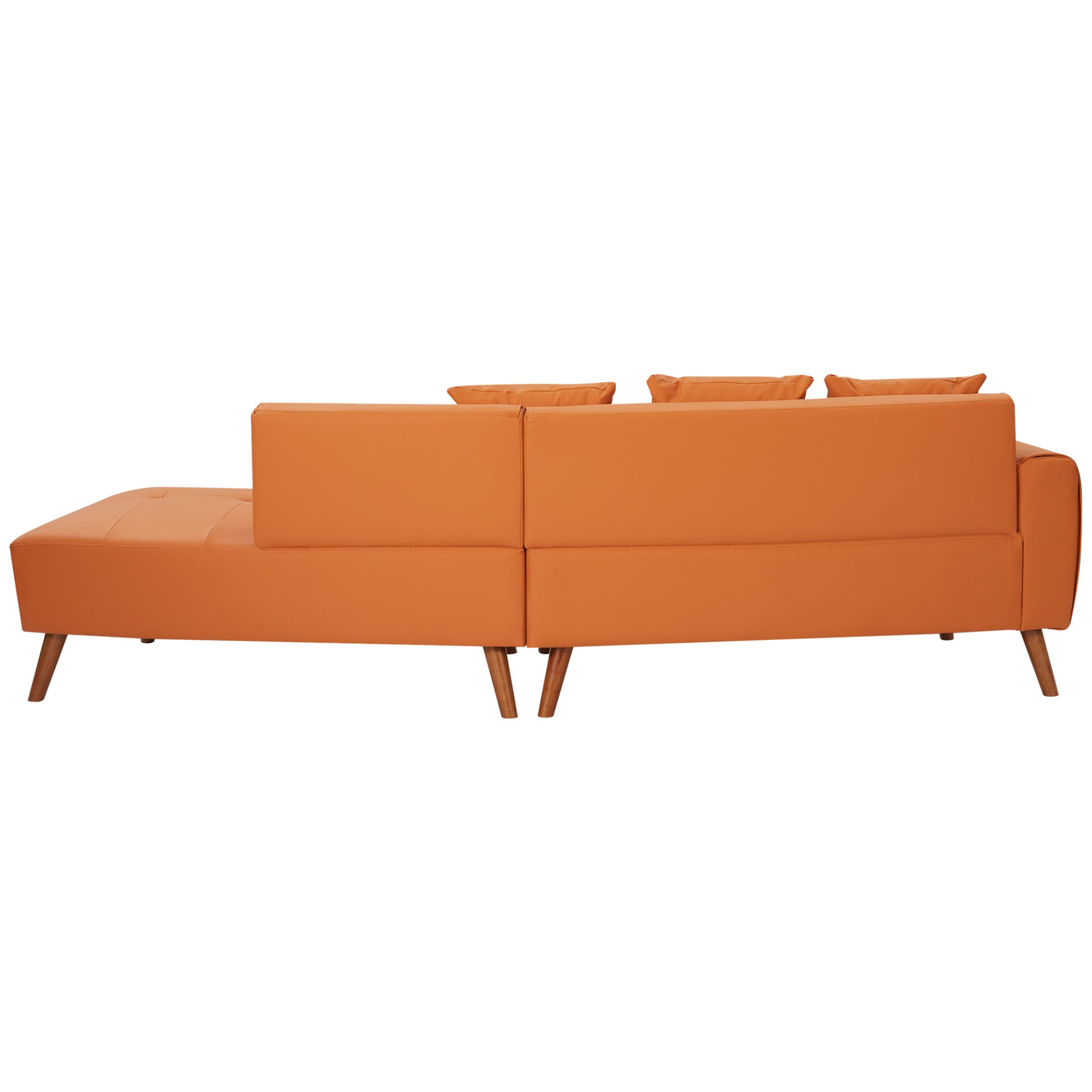 107" Contemporary Sofa Stylish Sofa Couch with Round Storage Ottoman and Three Removable Pillows, Orange Sensual Secret Boutique