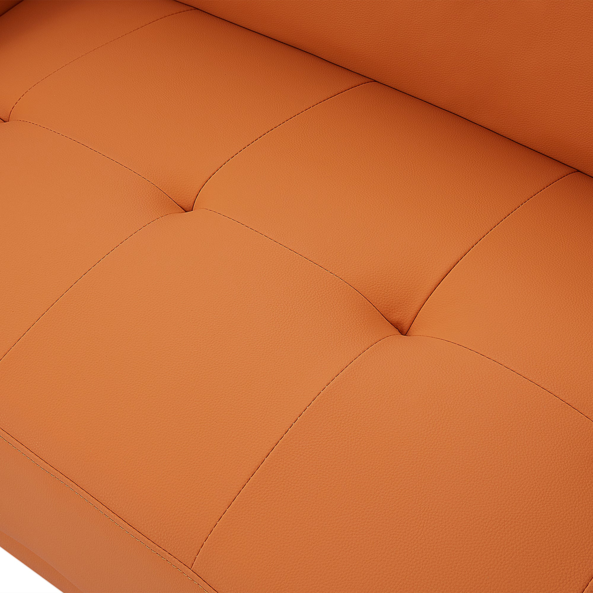 107" Contemporary Sofa Stylish Sofa Couch with Round Storage Ottoman and Three Removable Pillows, Orange Sensual Secret Boutique