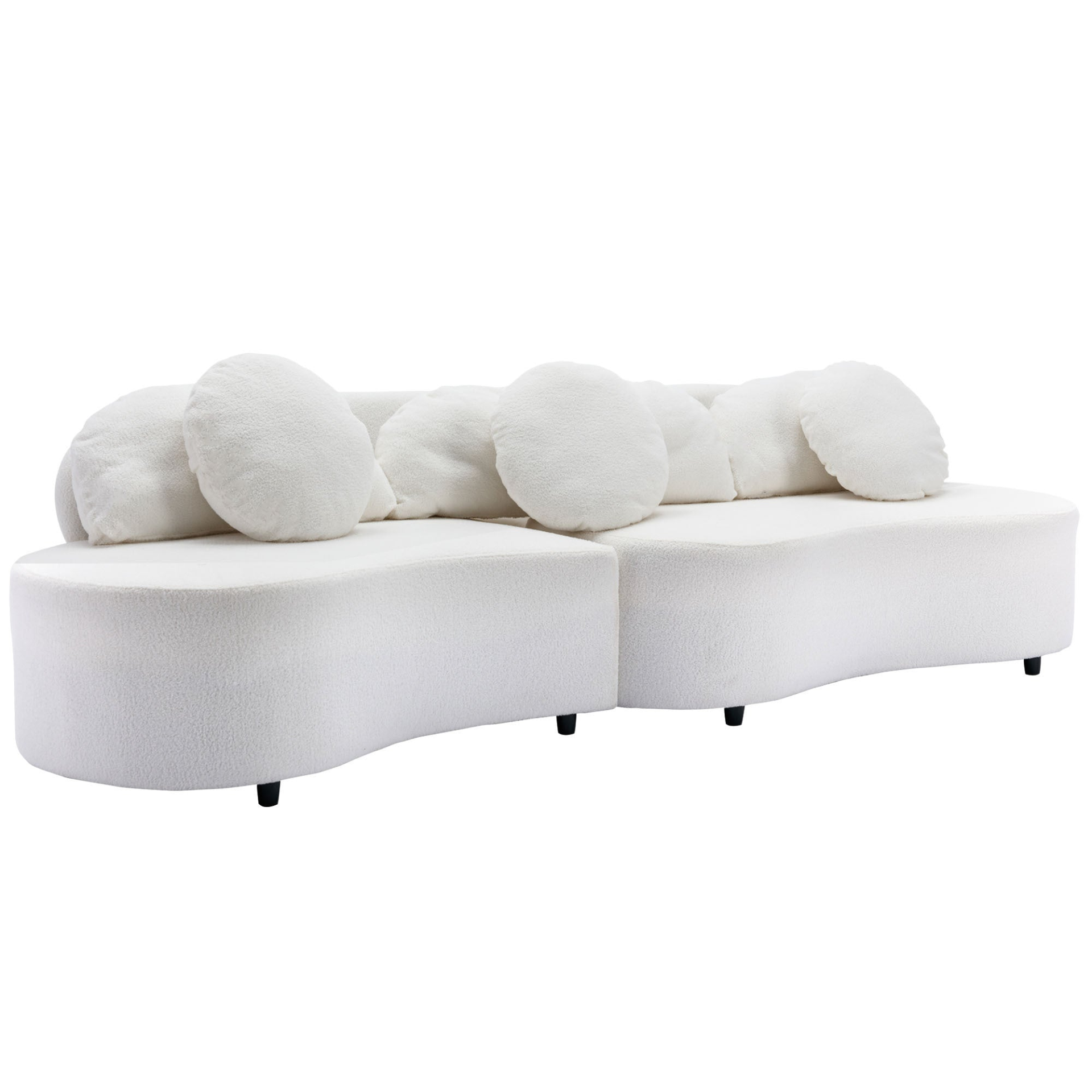 103.9" Modern Living Room Sofa Lamb Velvet Upholstered Couch Furniture, Beige Sensual Secret Boutique