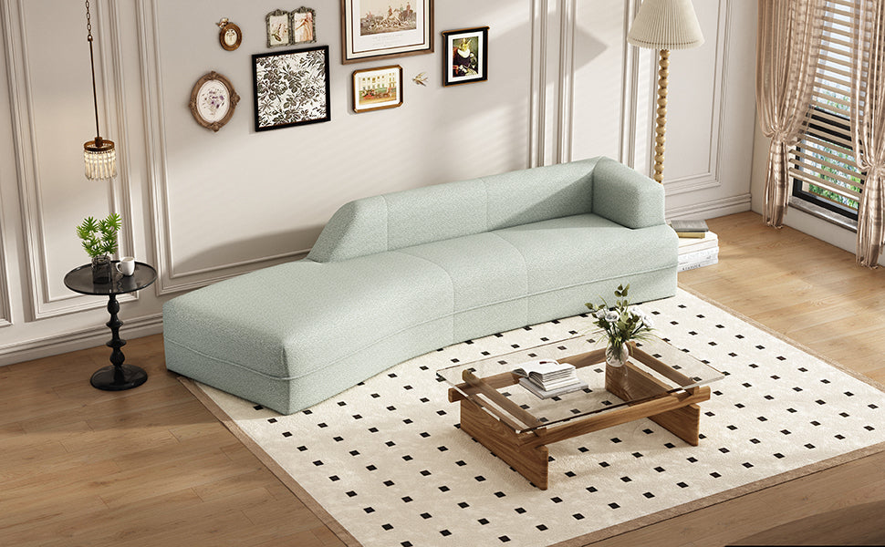 109.4" Curved Chaise Lounge Modern Indoor Sofa Couch for Living Room, Green Sensual Secret Boutique