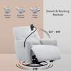 270 Degree Swivel Electric Recliner Home Theater Seating Single Reclining Sofa Rocking Motion Recliner with Phone Holder - Grey Sensual Secret Boutique