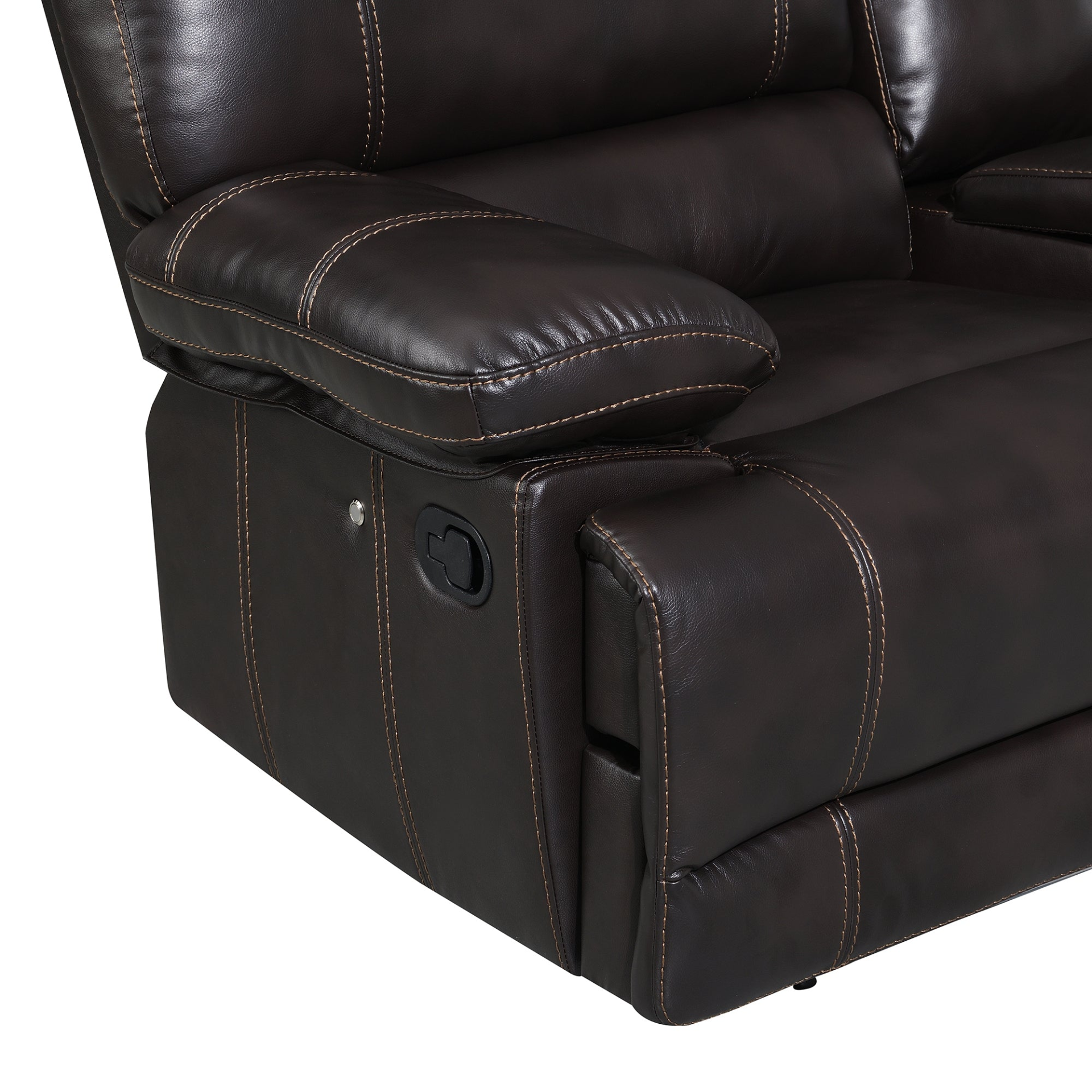 Recliner Chair Sofa Manual Reclining Home Seating Seats Movie Theater Chairs with Cup Holders and Storage Box, Brown Sensual Secret Boutique