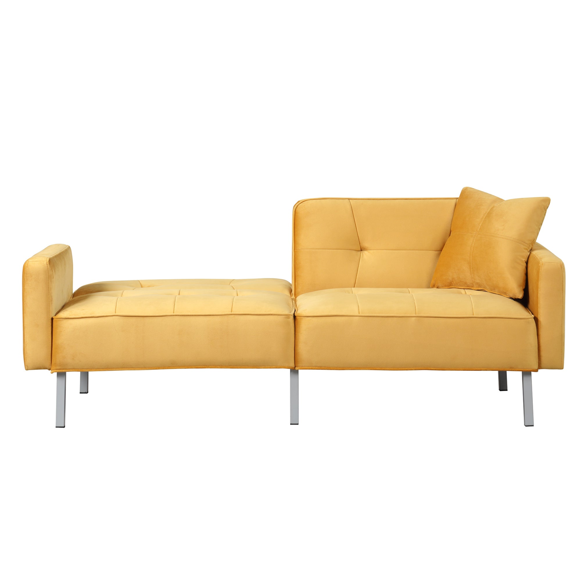 Orisfur Linen Upholstered Modern Convertible Folding Futon Sofa Bed - Yellow Sensual Secret Boutique