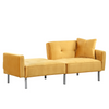 Orisfur Linen Upholstered Modern Convertible Folding Futon Sofa Bed - Yellow Sensual Secret Boutique