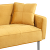 Orisfur Linen Upholstered Modern Convertible Folding Futon Sofa Bed - Yellow Sensual Secret Boutique