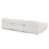 Modular Sectional Sofa | Button Tufted Design | L Shaped Couch with Reversible Ottoman - Ivory Teddy Fabric Sensual Secret Boutique