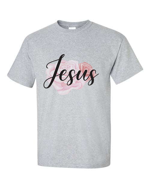 Jesus (with a pink rose) T-Shirt Sensual Secret Boutique