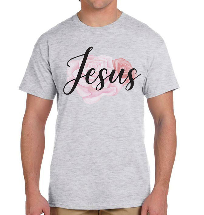 Jesus (with a pink rose) T-Shirt Sensual Secret Boutique