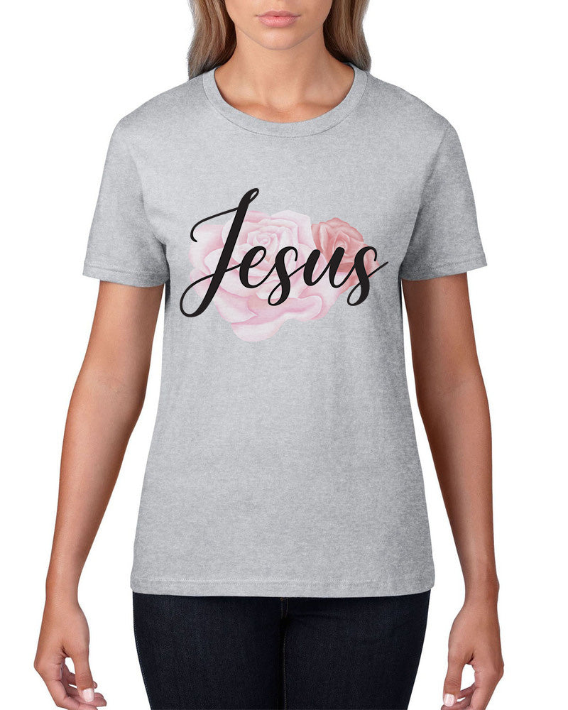 Jesus (with a pink rose) T-Shirt Sensual Secret Boutique