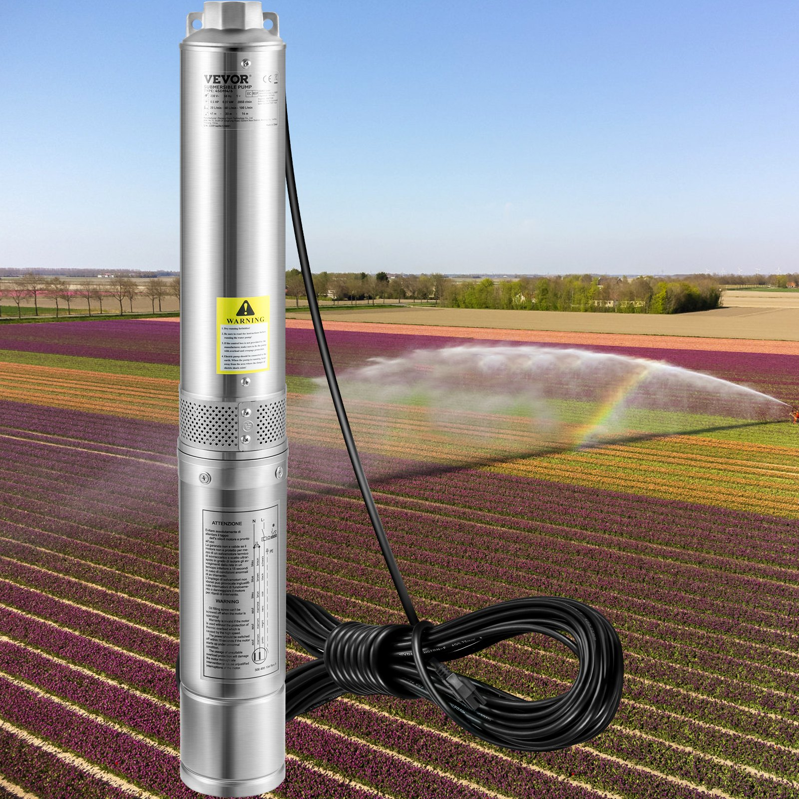 VEVOR Deep Well Submersible Pump, 3HP/2200W, 37GPM Flow, 640 ft Head Sensual Secret Boutique