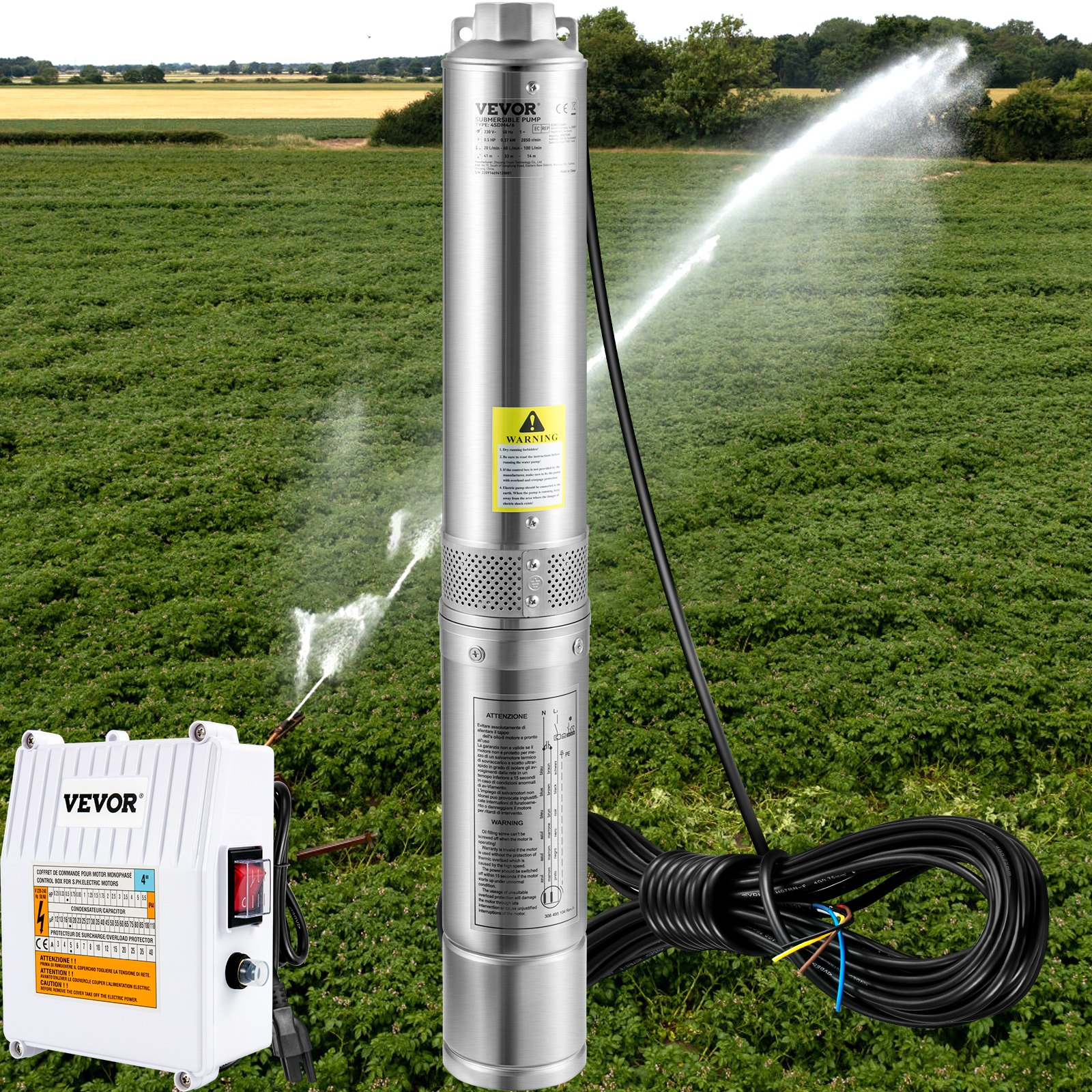 VEVOR Deep Well Submersible Pump, 2HP 230V/60Hz, 37GPM 427 ft Head Sensual Secret Boutique