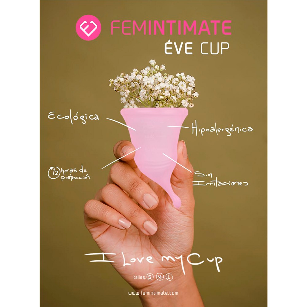 Femintimate Eve Menstrual Cup with Curved Stem Small Sensual Secret Boutique