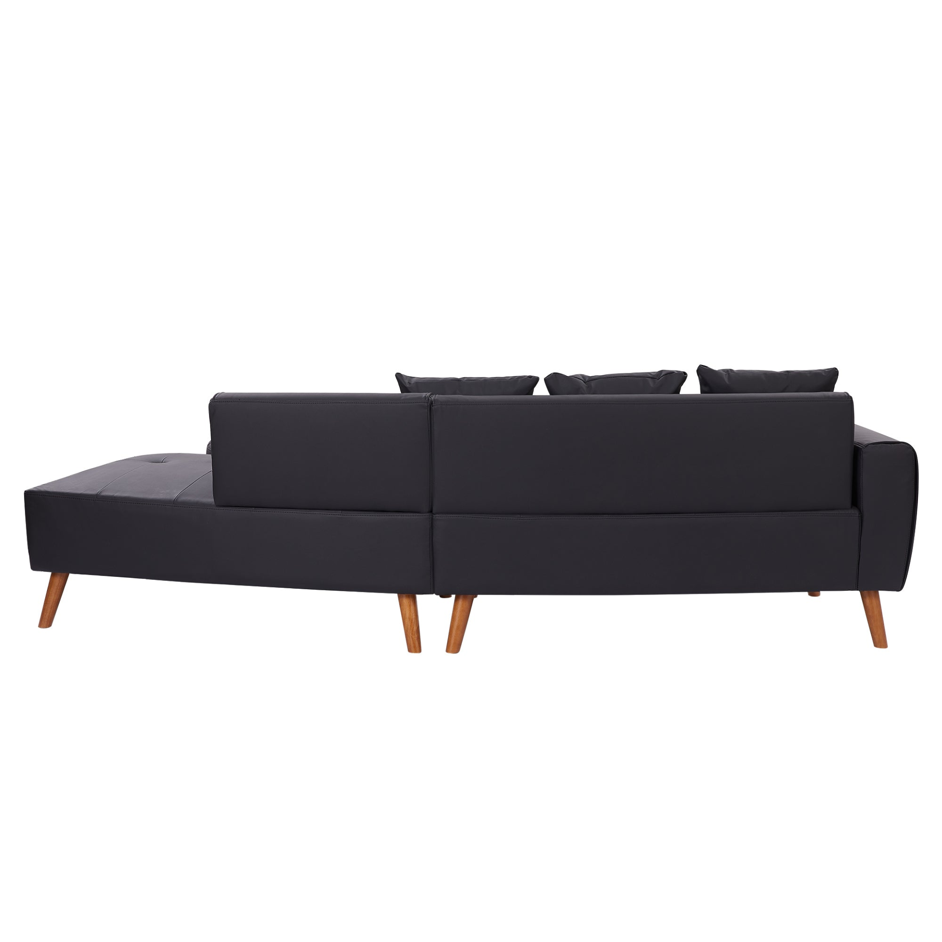 Upgrade Your Living Room with the 107" Contemporary Sofa - Stylish Sofa Couch with Round Storage Ottoman and Removable Pillows - Black Sensual Secret Boutique